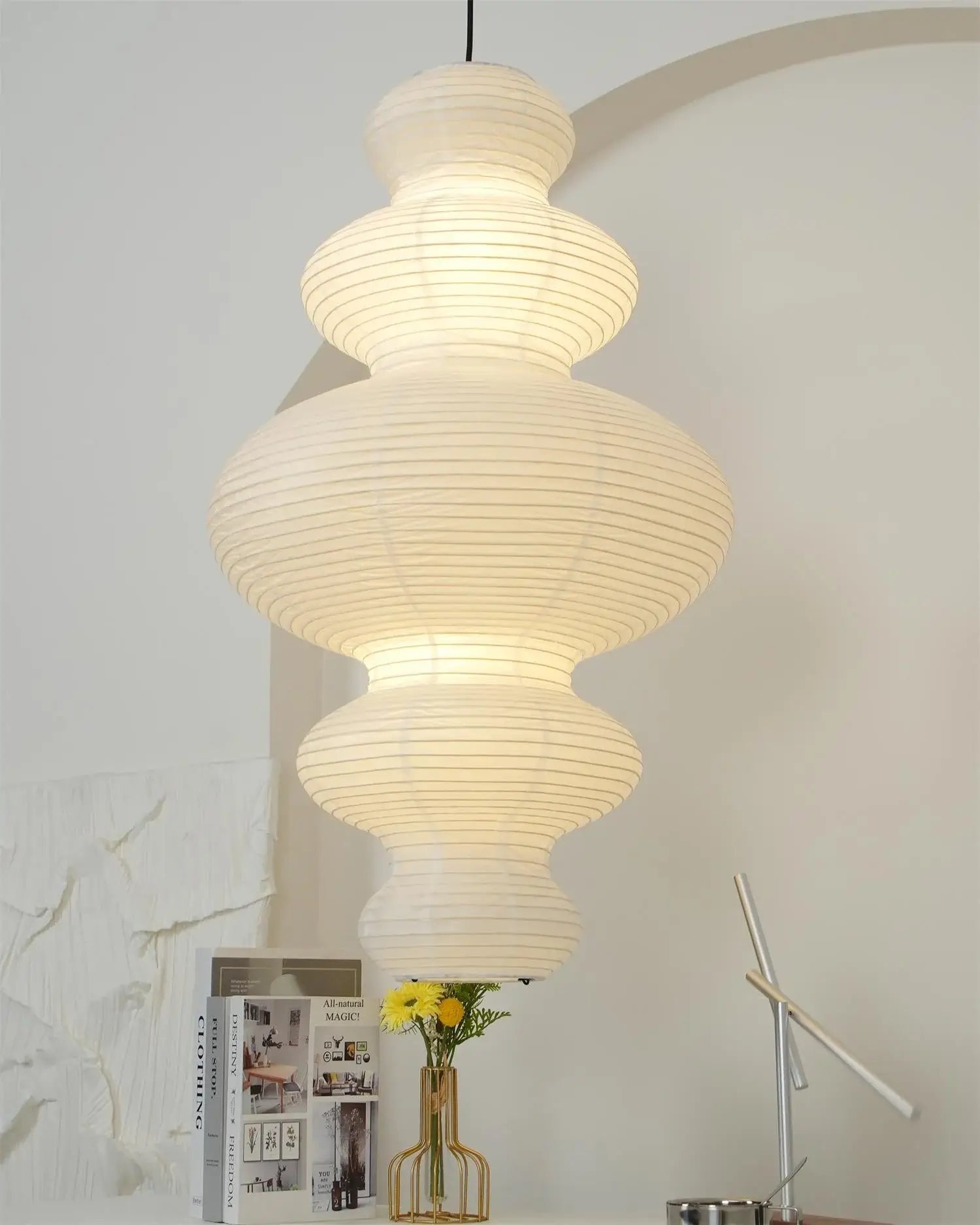 Mune Paper Traditional Pendant Lamp-Neutral Decor
