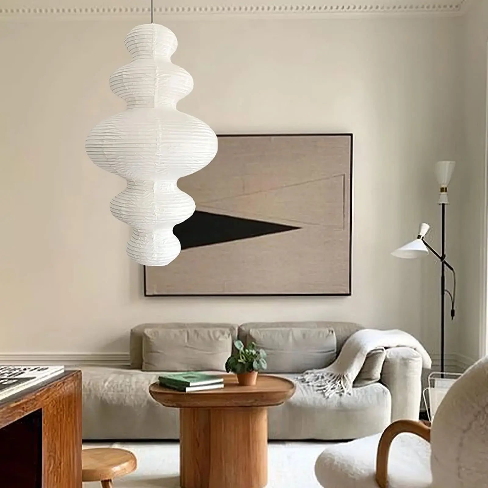 Mune Paper Traditional Pendant Lamp-Neutral Decor