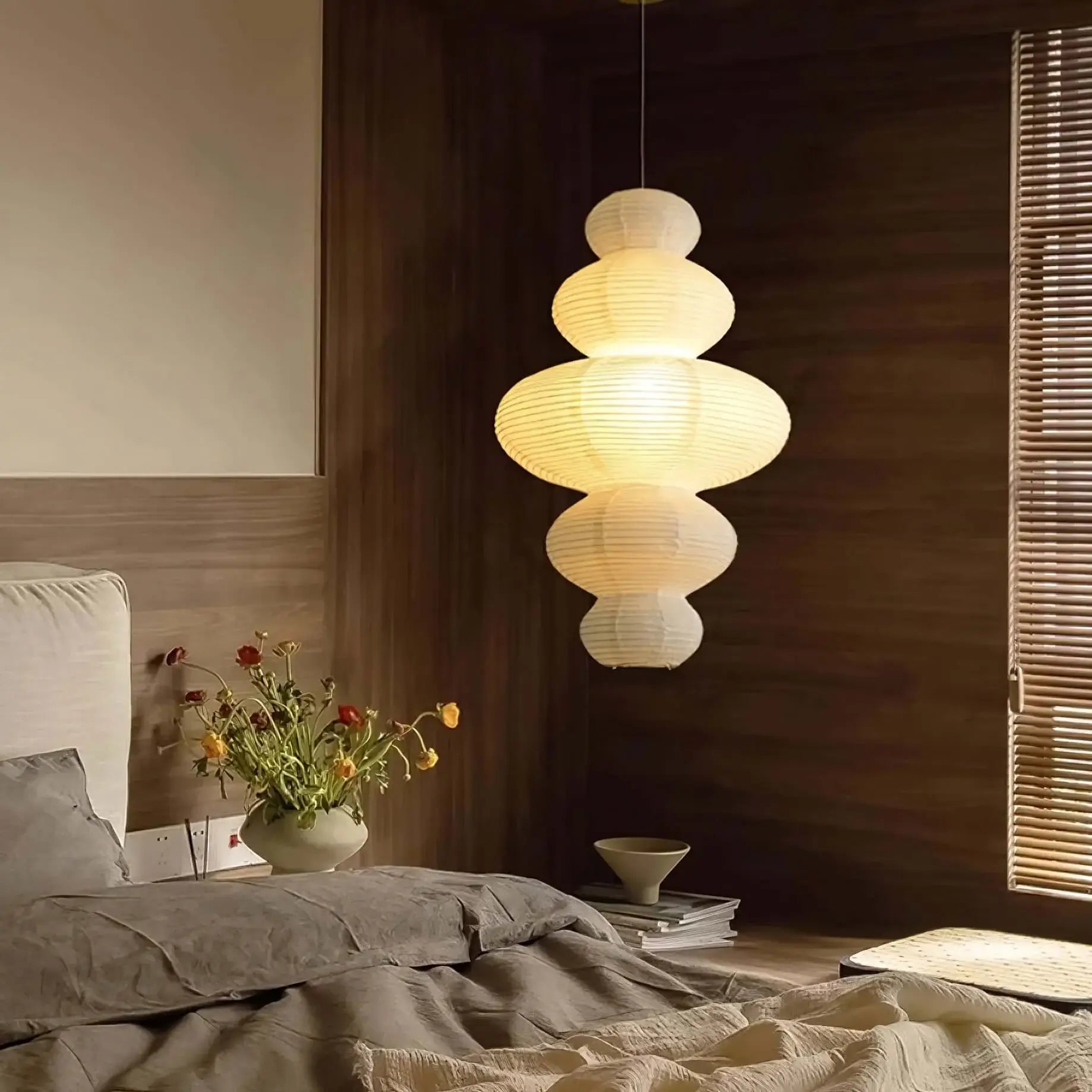 Mune Paper Traditional Pendant Lamp-Neutral Decor