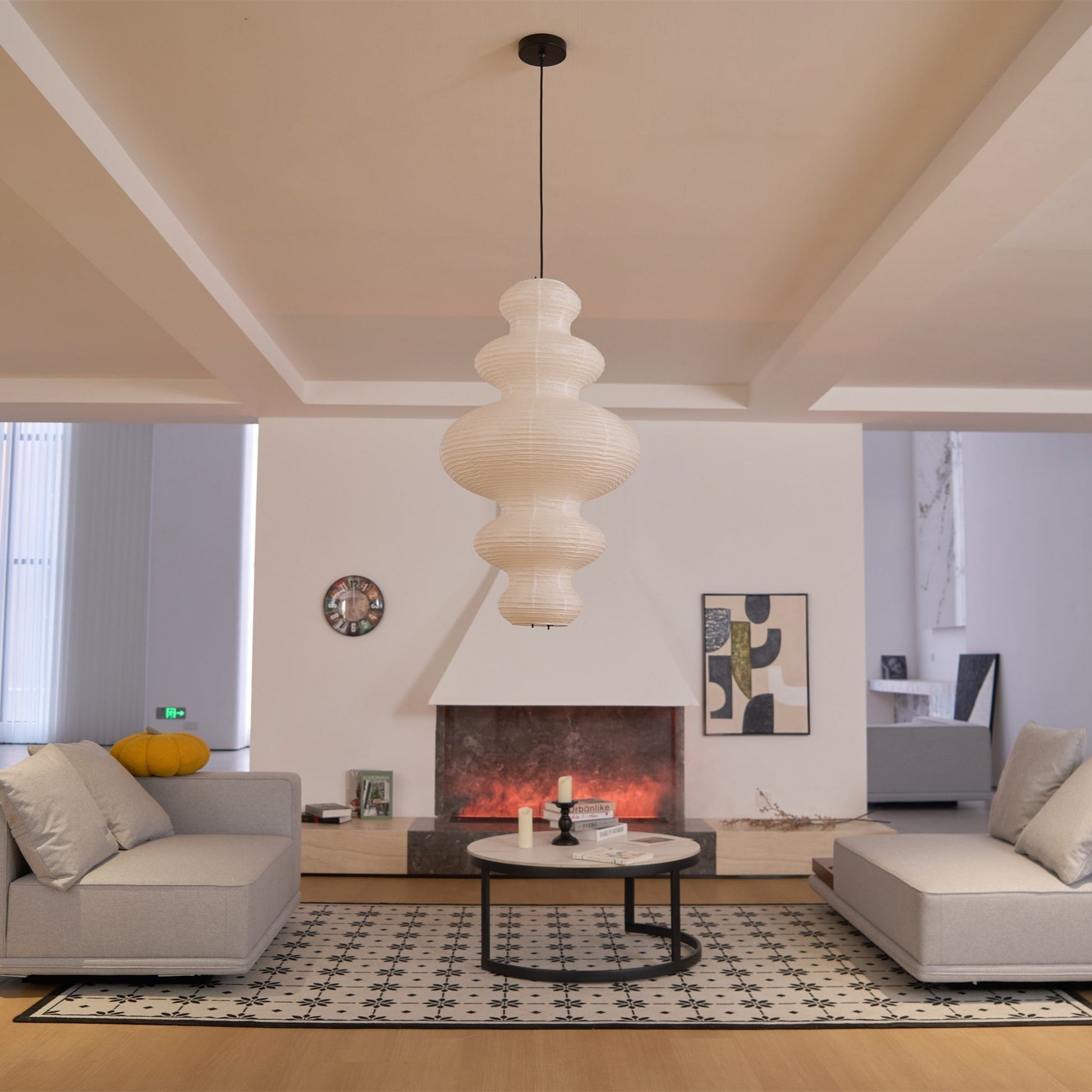 Mune Paper Traditional Pendant Lamp-Neutral Decor