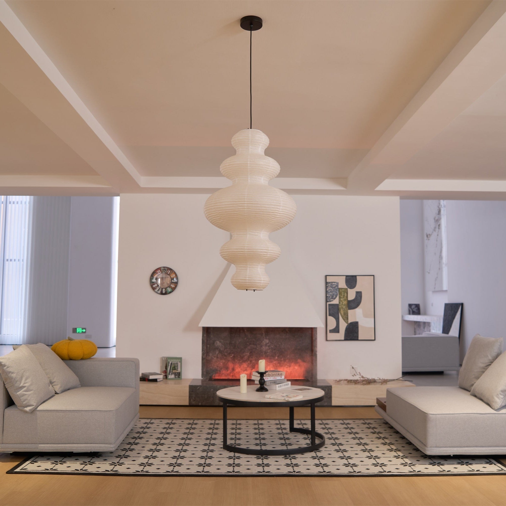 Mune Paper Traditional Pendant Lamp-Neutral Decor