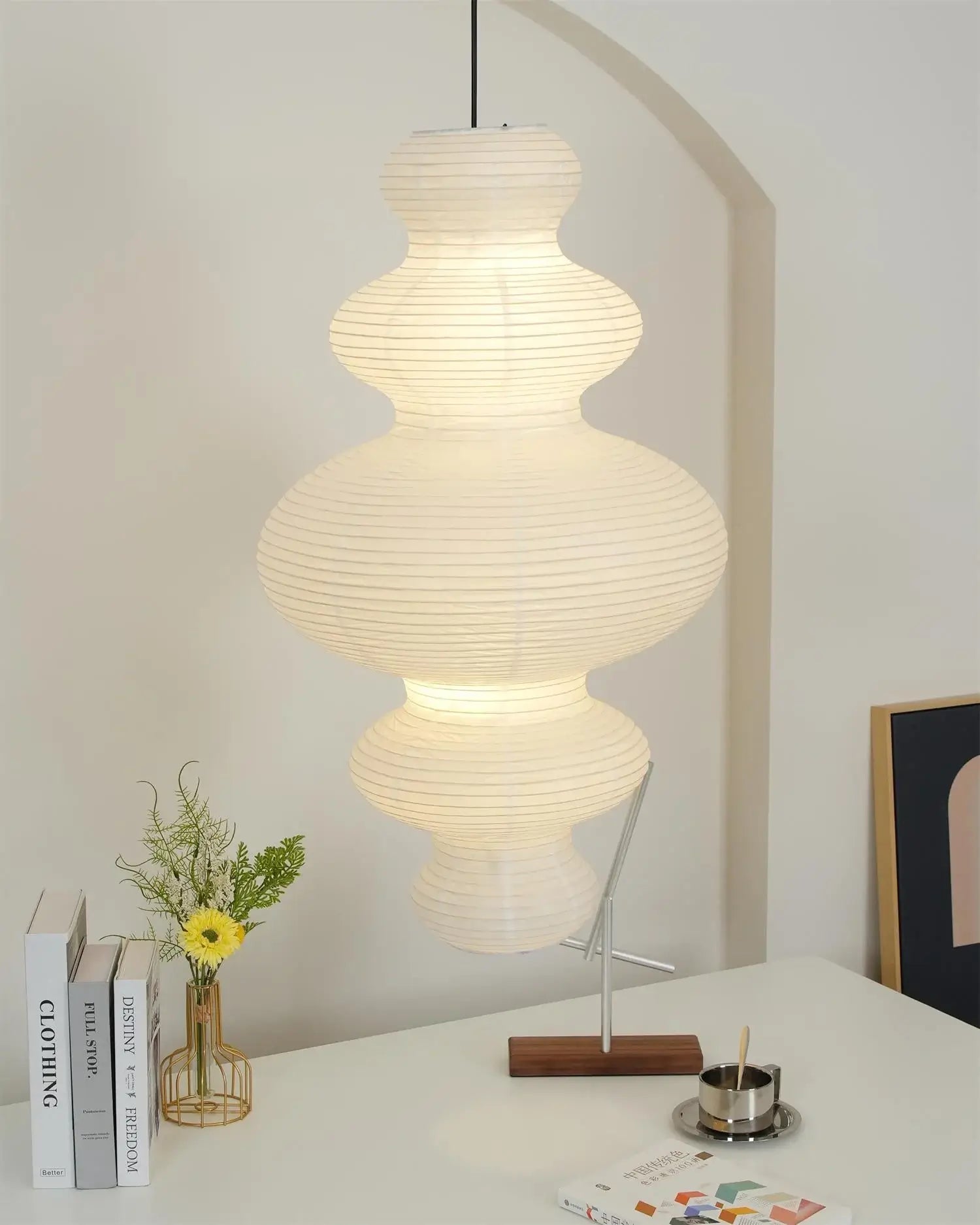 Mune Paper Traditional Pendant Lamp-Neutral Decor