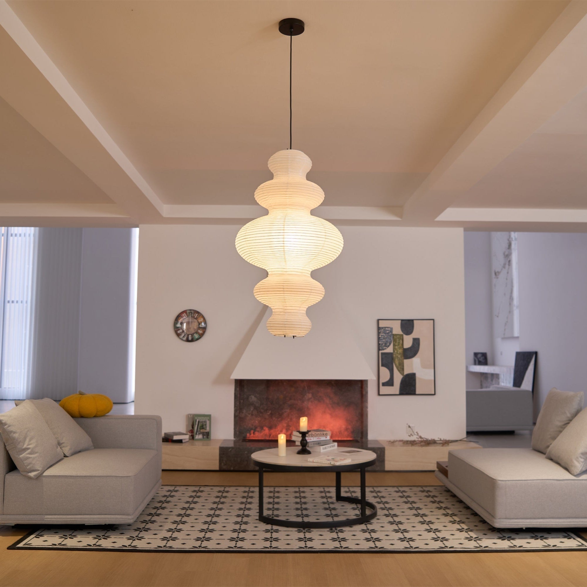 Mune Paper Traditional Pendant Lamp-Neutral Decor