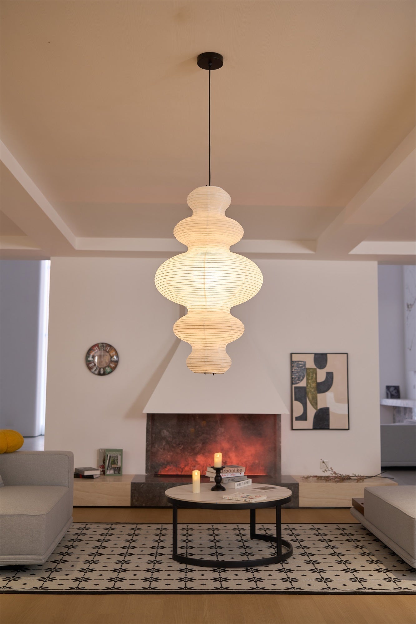 Mune Paper Traditional Pendant Lamp-Neutral Decor