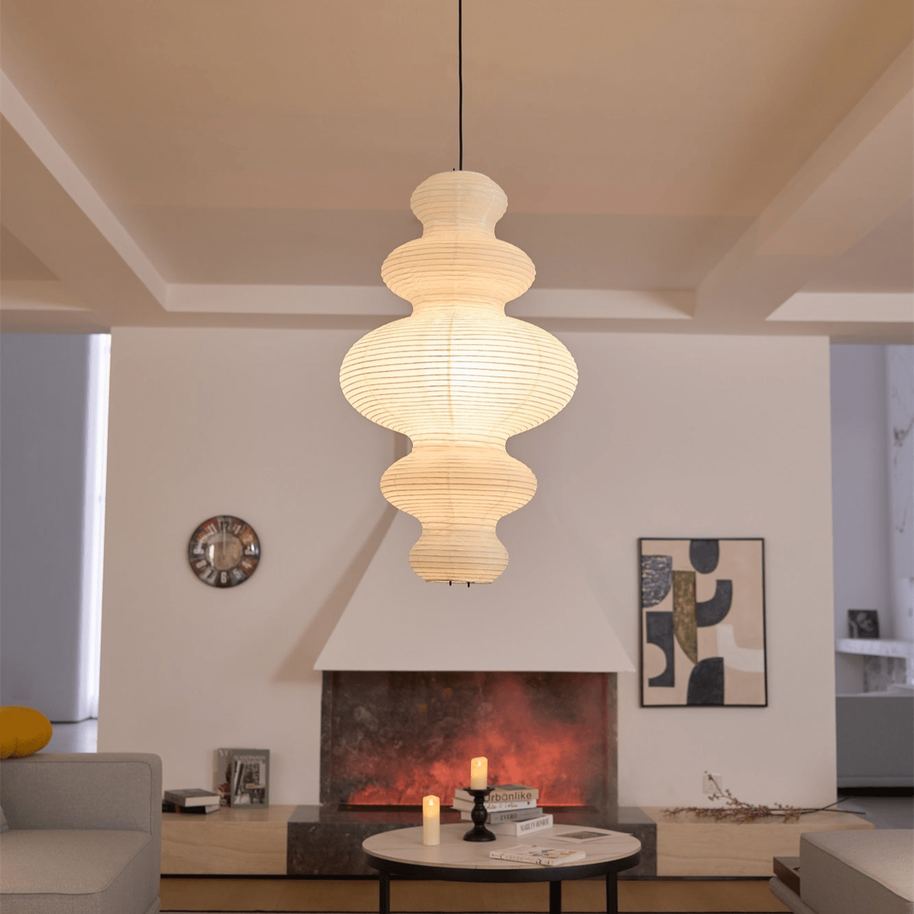 Mune Paper Traditional Pendant Lamp-Neutral Decor