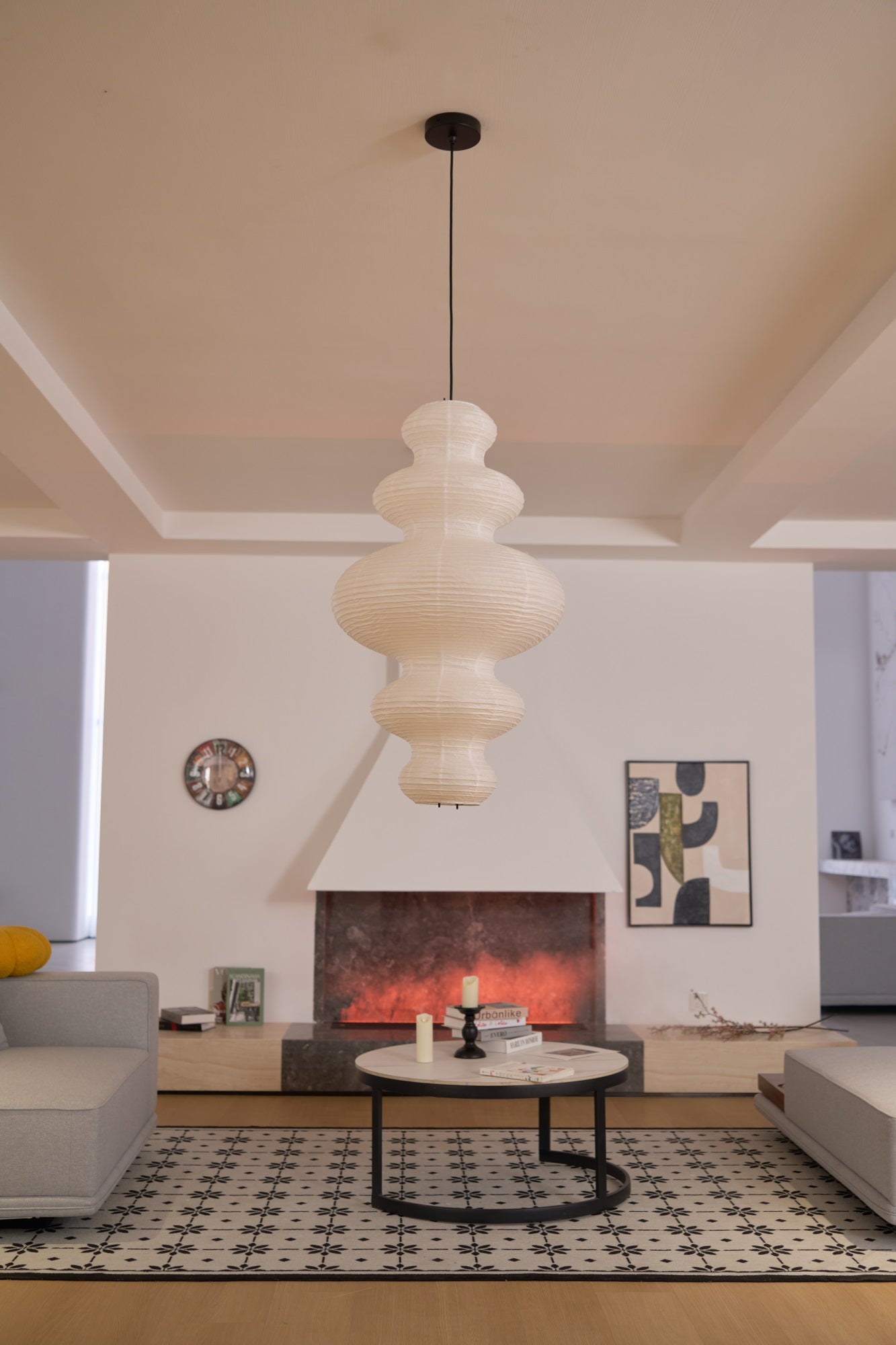 Mune Paper Traditional Pendant Lamp-Neutral Decor