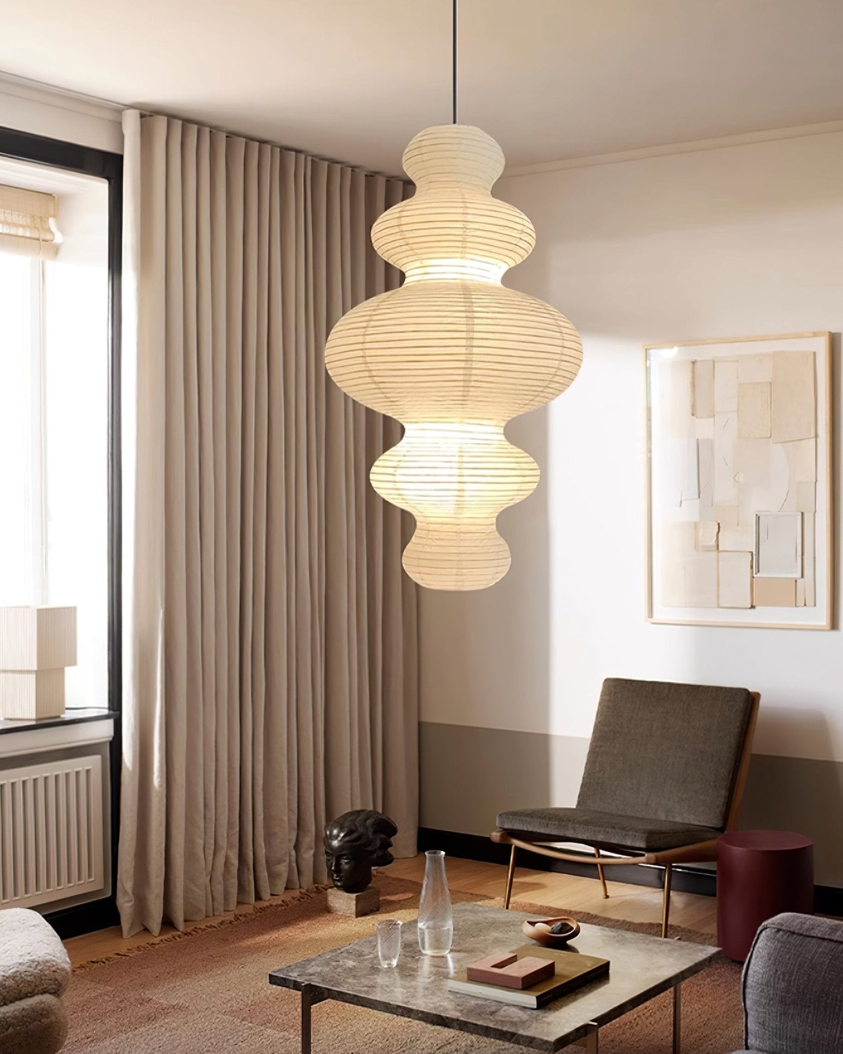 Lythaaris Natural Art Swag Pendant Lamp-Neutral Decor