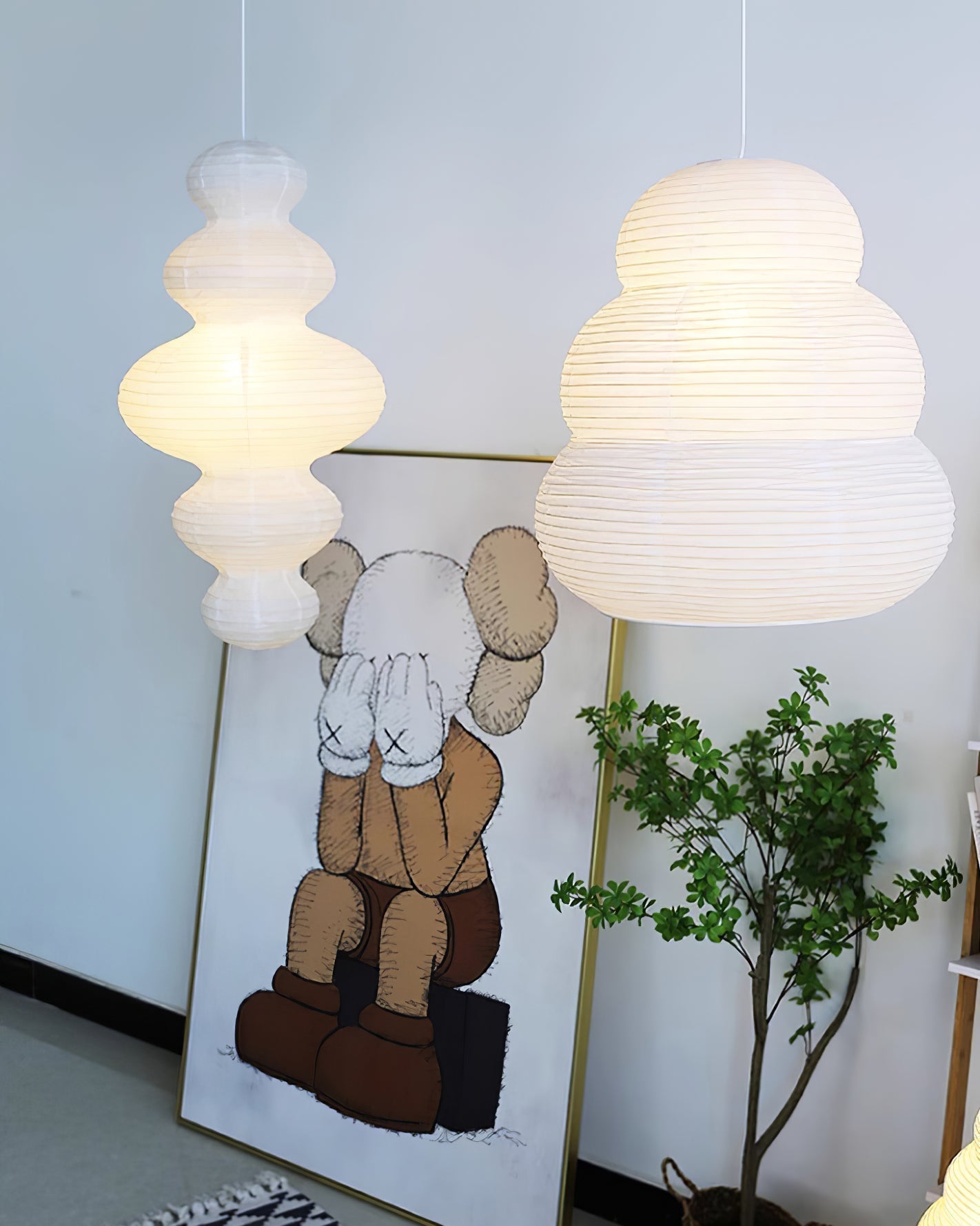 Lythaaris Natural Art Swag Pendant Lamp-Neutral Decor