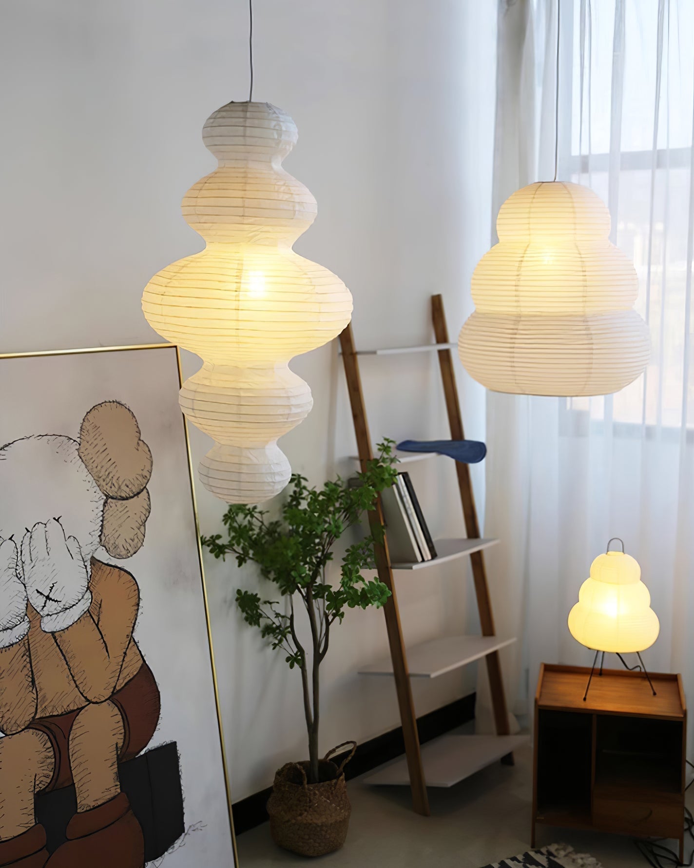 Lythaaris Natural Art Swag Pendant Lamp-Neutral Decor