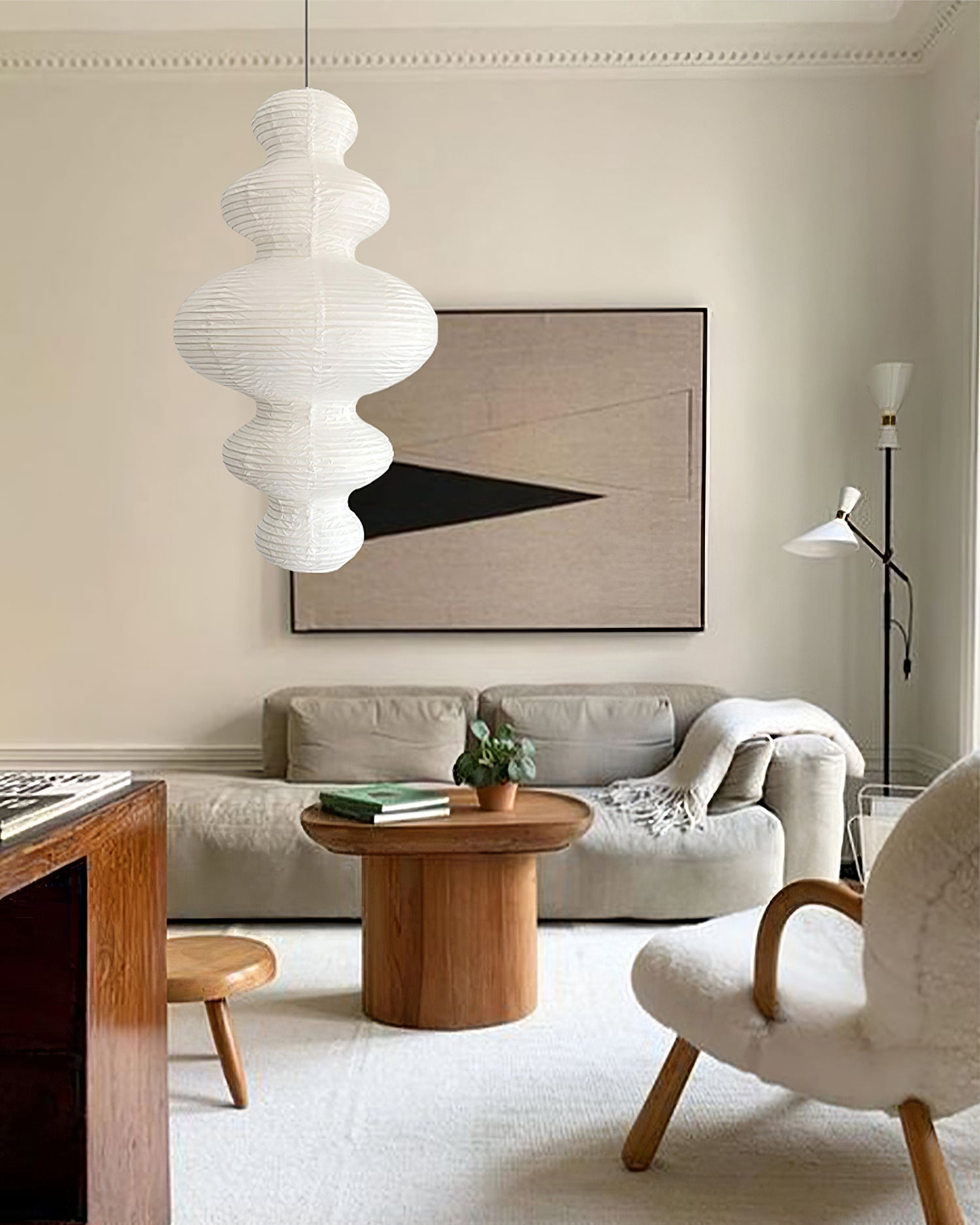 Lythaaris Natural Art Swag Pendant Lamp-Neutral Decor