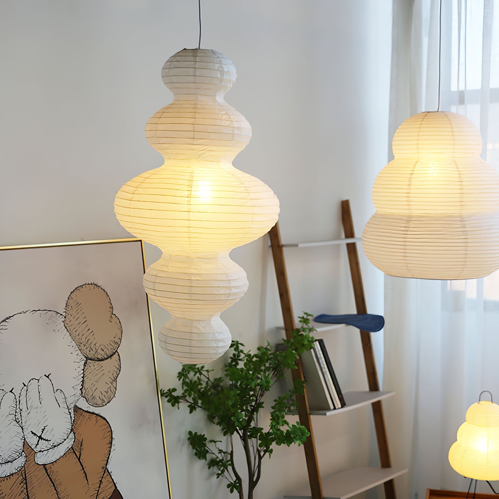 Lythaaris Natural Art Swag Pendant Lamp-Neutral Decor