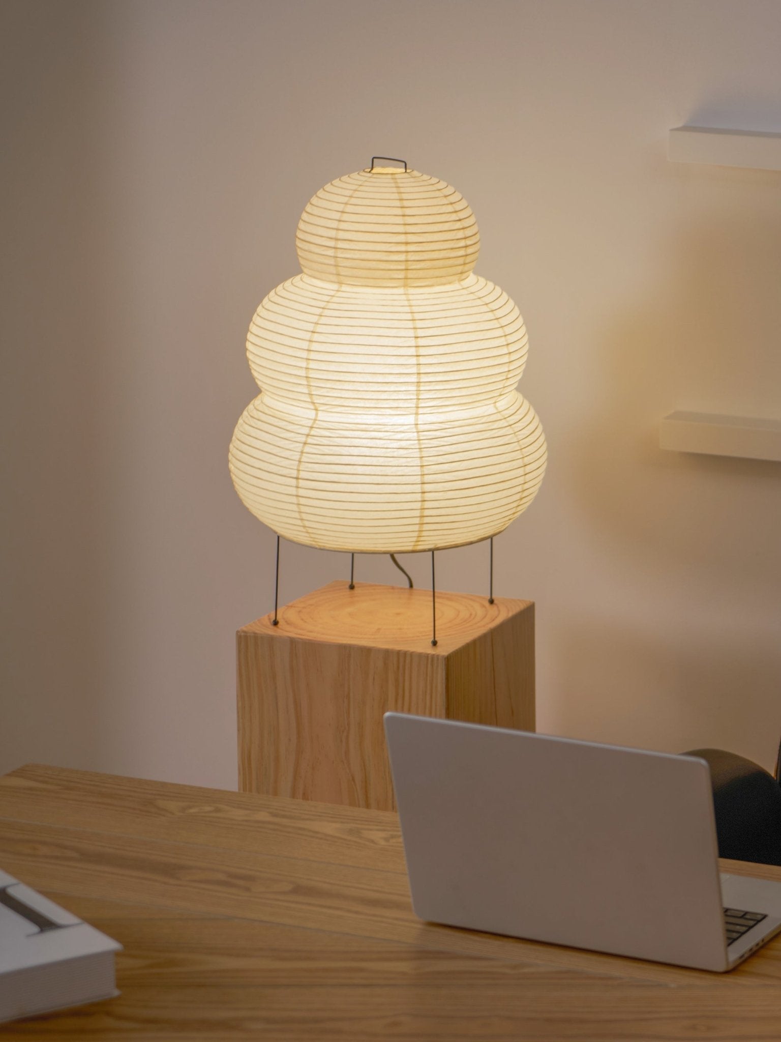 Tranquilux Paper Japanese-Inspired Table Lamp-Neutral Decor