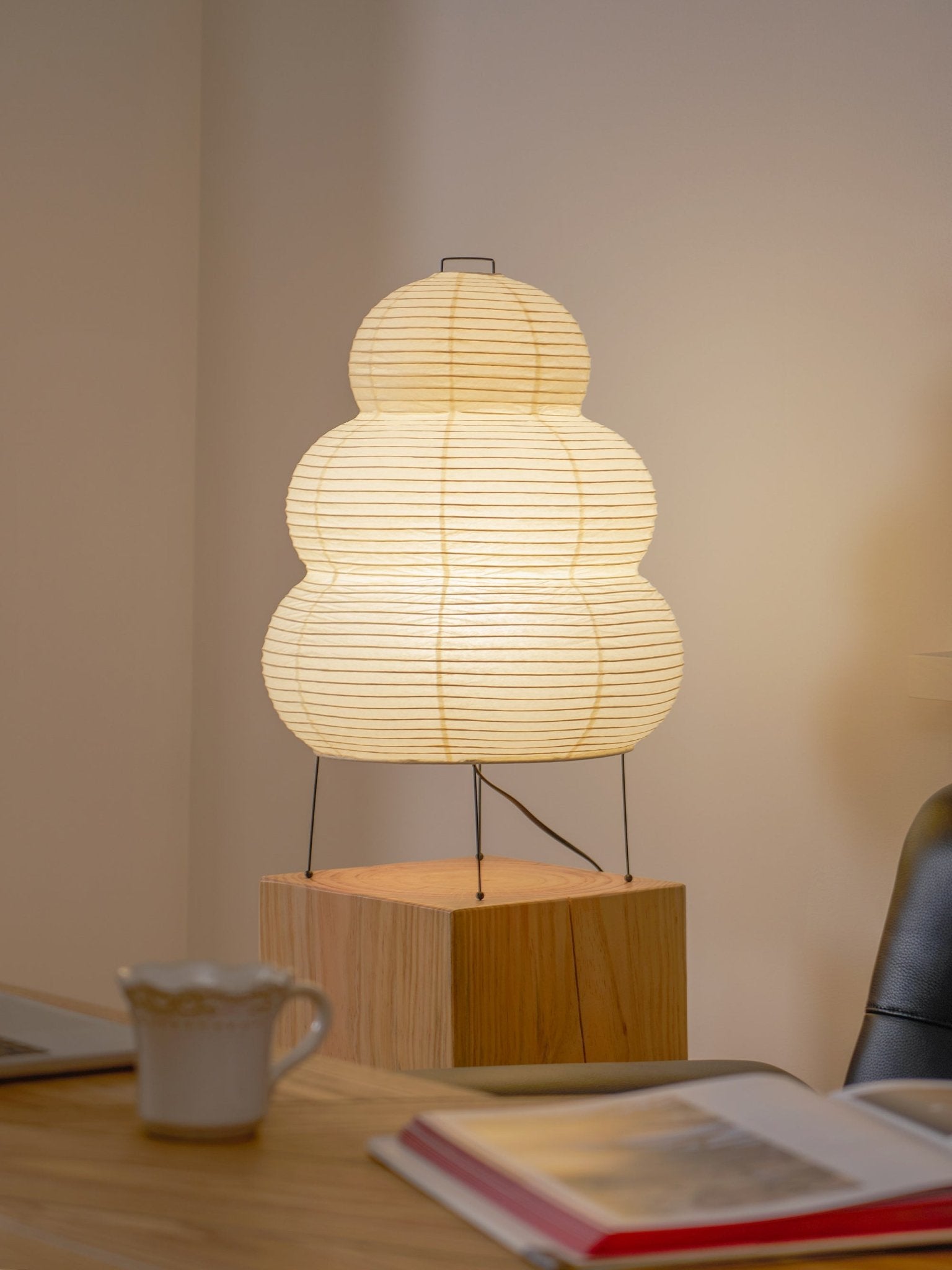 Tranquilux Paper Japanese-Inspired Table Lamp-Neutral Decor