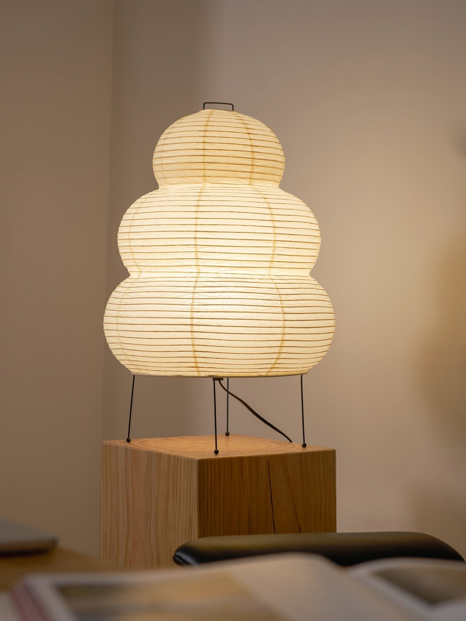 Tranquilux Paper Japanese-Inspired Table Lamp-Neutral Decor