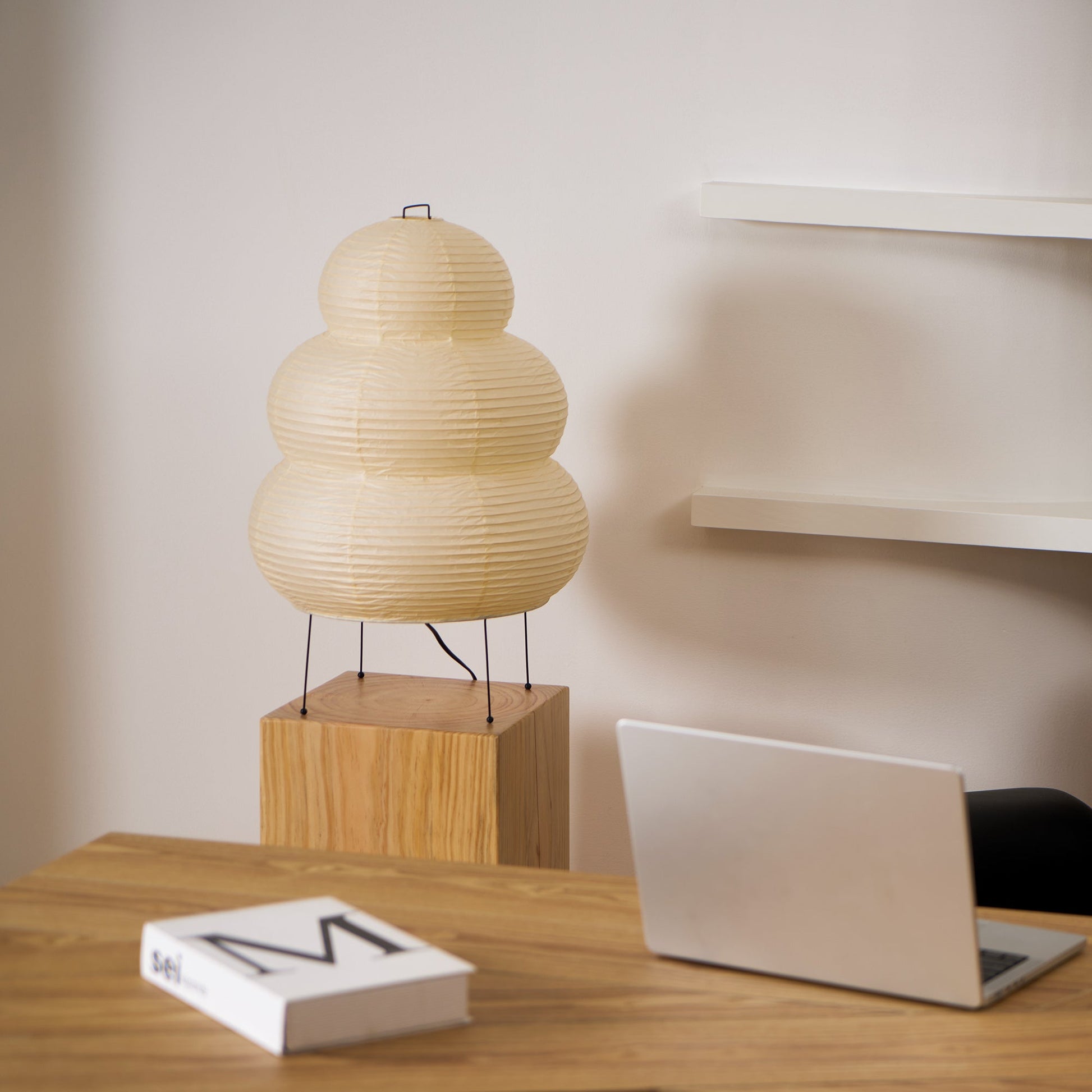 Tranquilux Paper Japanese-Inspired Table Lamp-Neutral Decor
