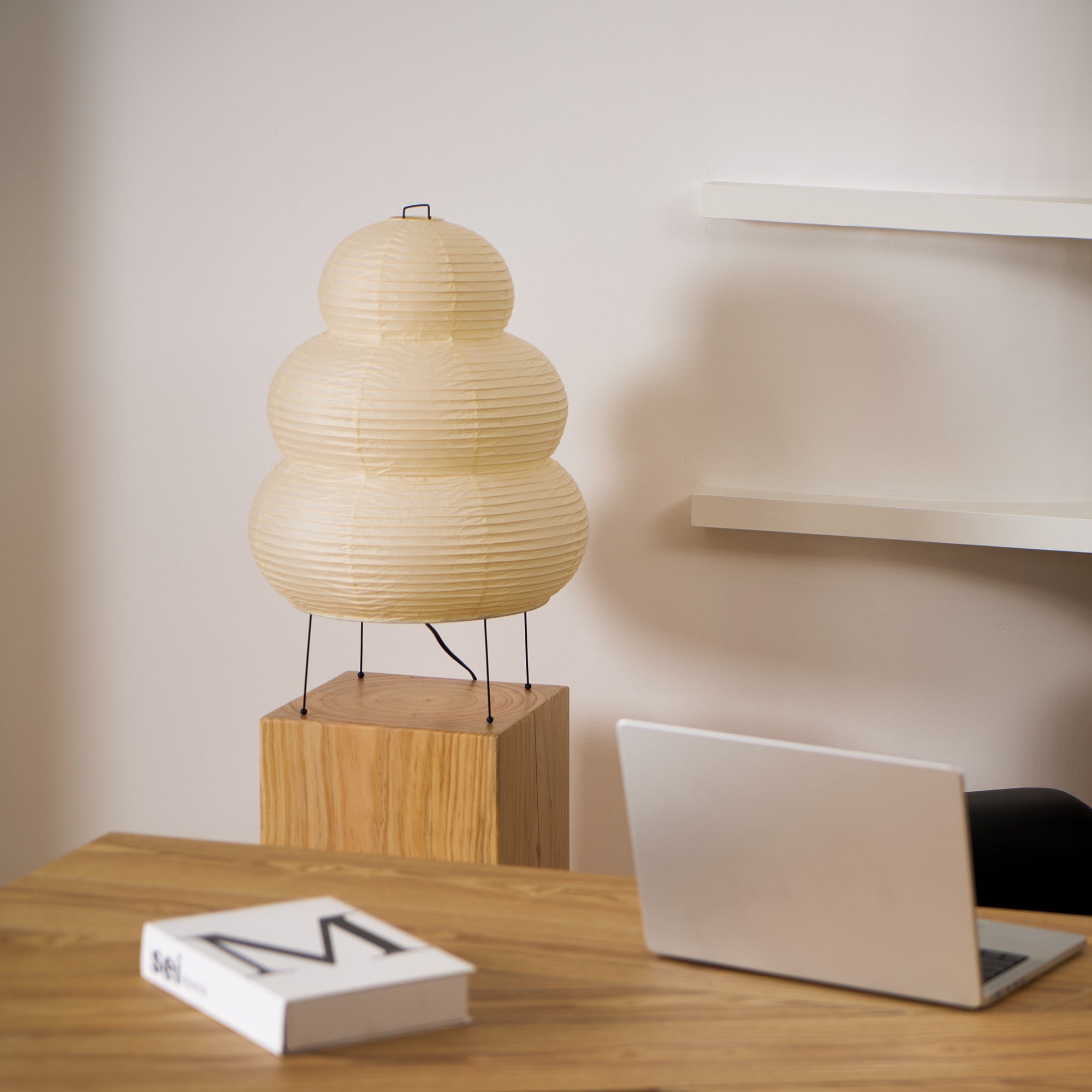 Tranquilux Paper Japanese-Inspired Table Lamp-Neutral Decor