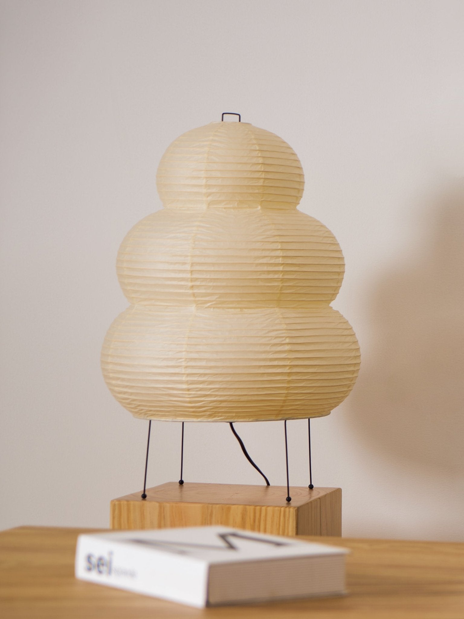 Tranquilux Paper Japanese-Inspired Table Lamp-Neutral Decor