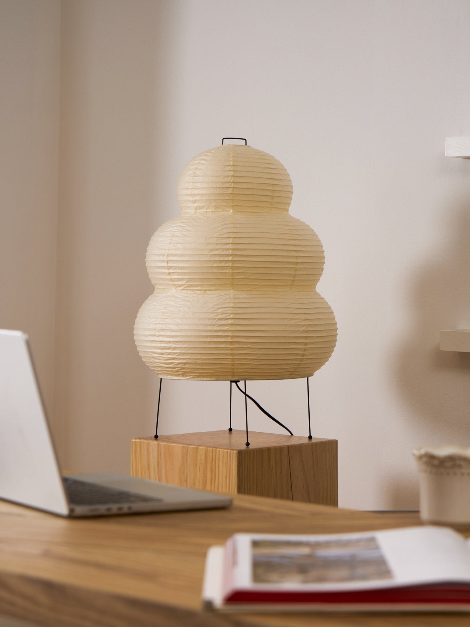 Tranquilux Paper Japanese-Inspired Table Lamp-Neutral Decor