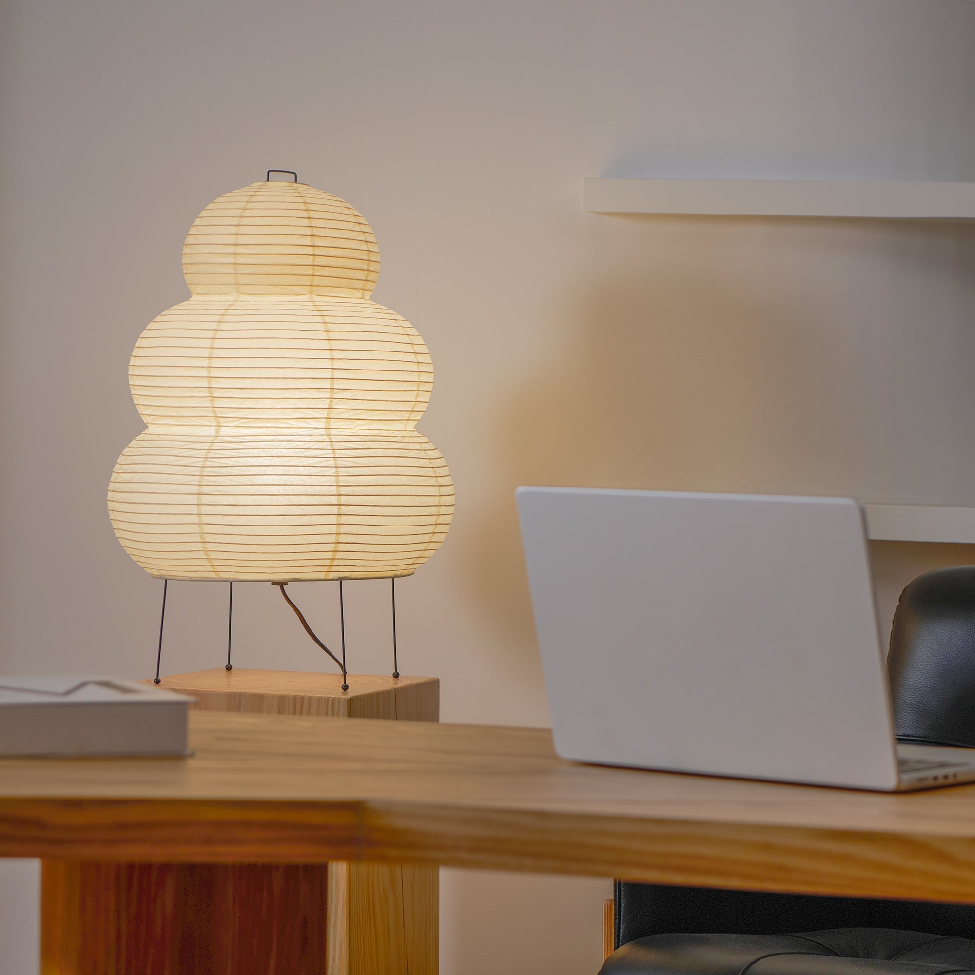 Tranquilux Paper Japanese-Inspired Table Lamp-Neutral Decor
