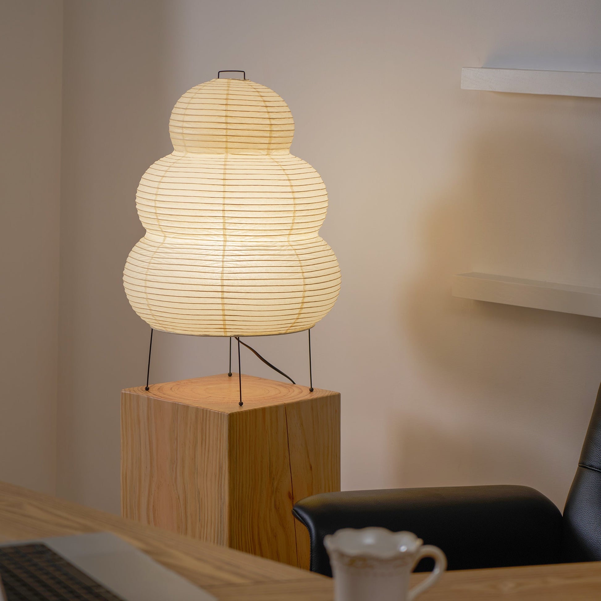 Tranquilux Paper Japanese-Inspired Table Lamp-Neutral Decor
