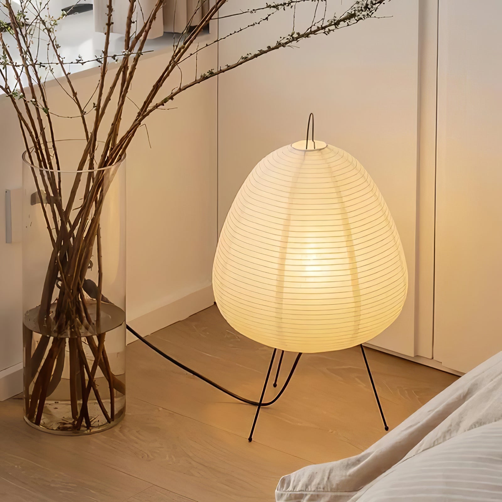 Tranquilux Paper Japanese-Inspired Table Lamp-Neutral Decor