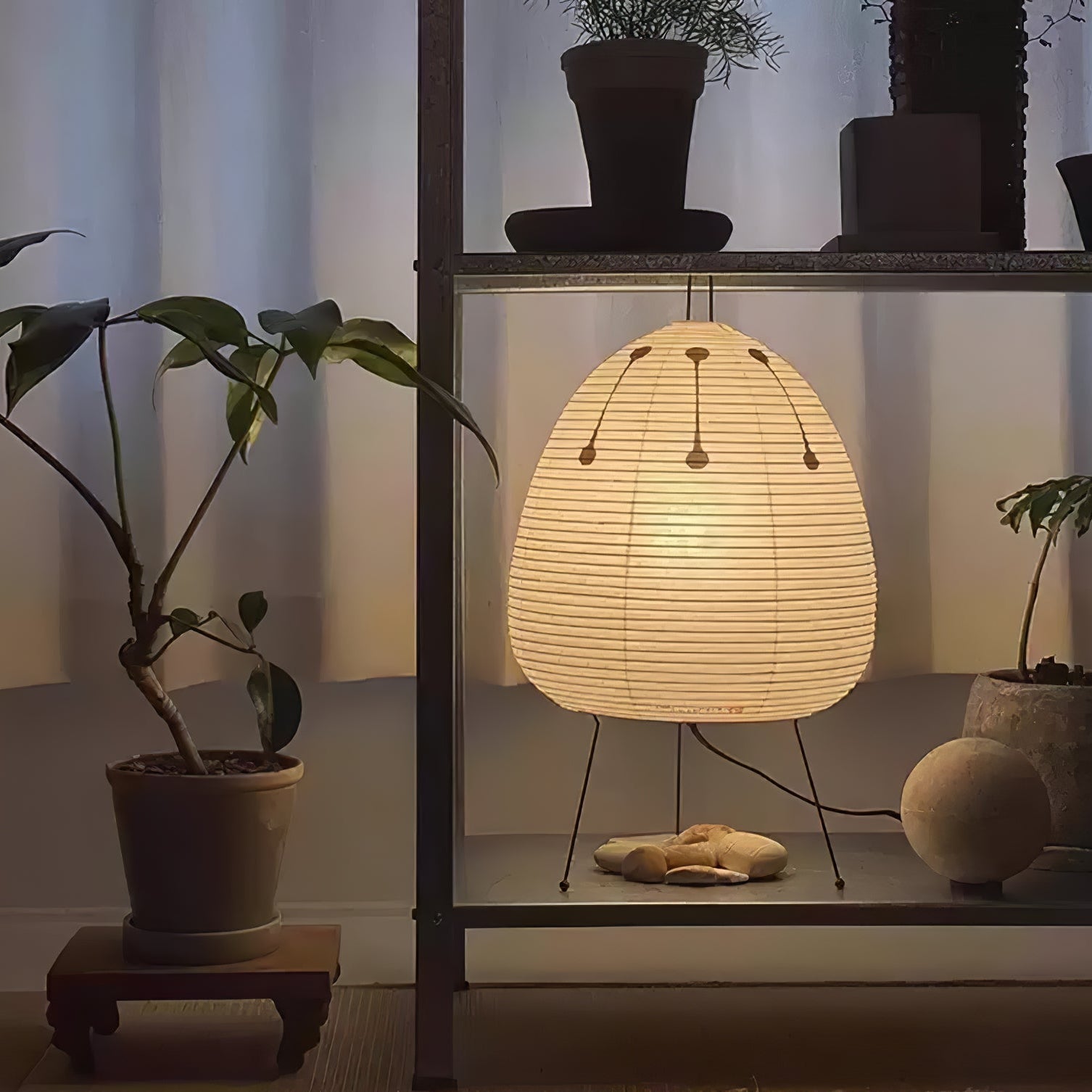 Tranquilux Paper Japanese-Inspired Table Lamp-Neutral Decor