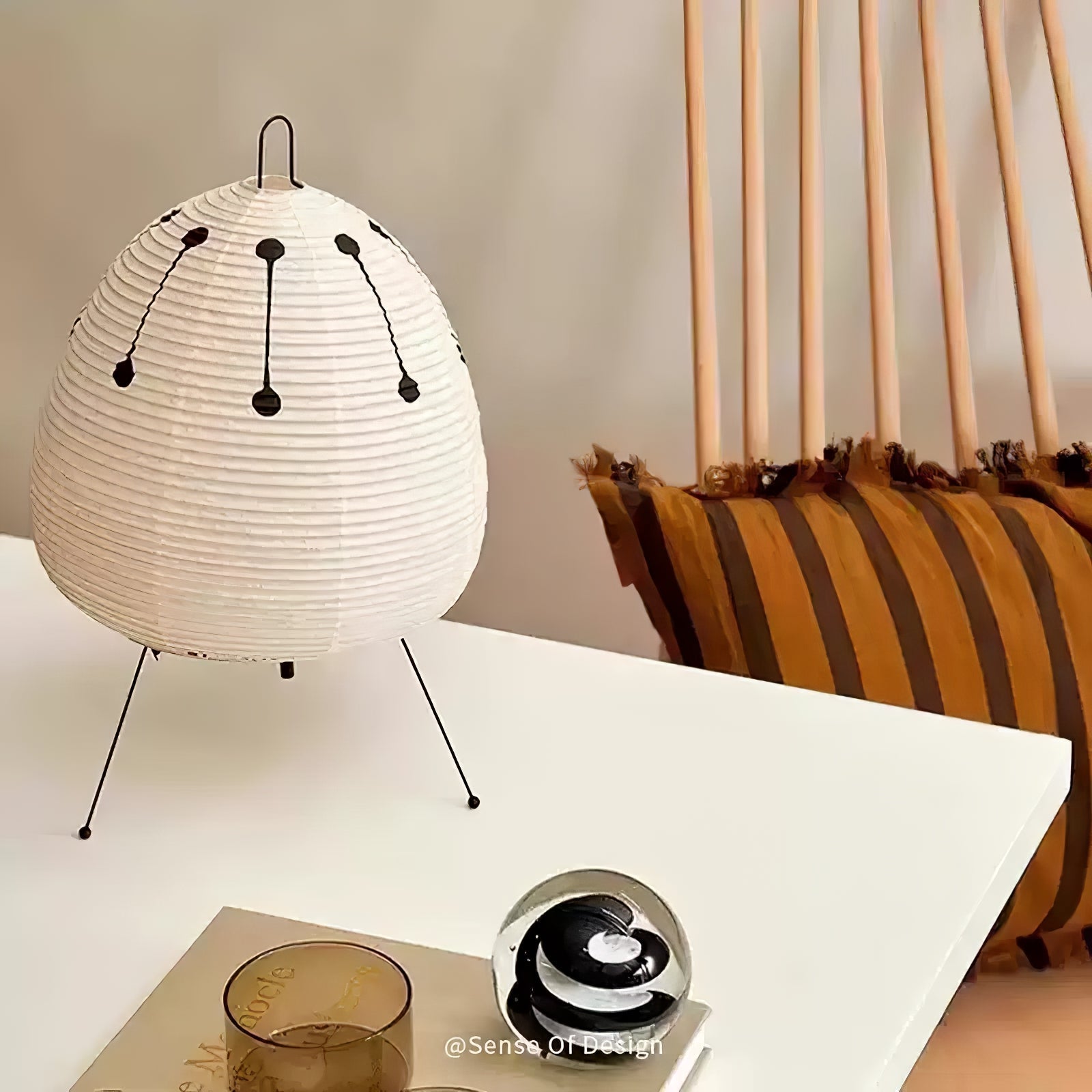 Tranquilux Paper Japanese-Inspired Table Lamp-Neutral Decor