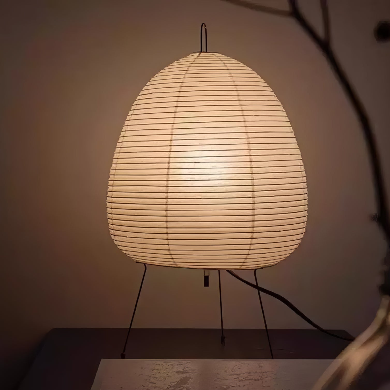 Tranquilux Paper Japanese-Inspired Table Lamp-Neutral Decor