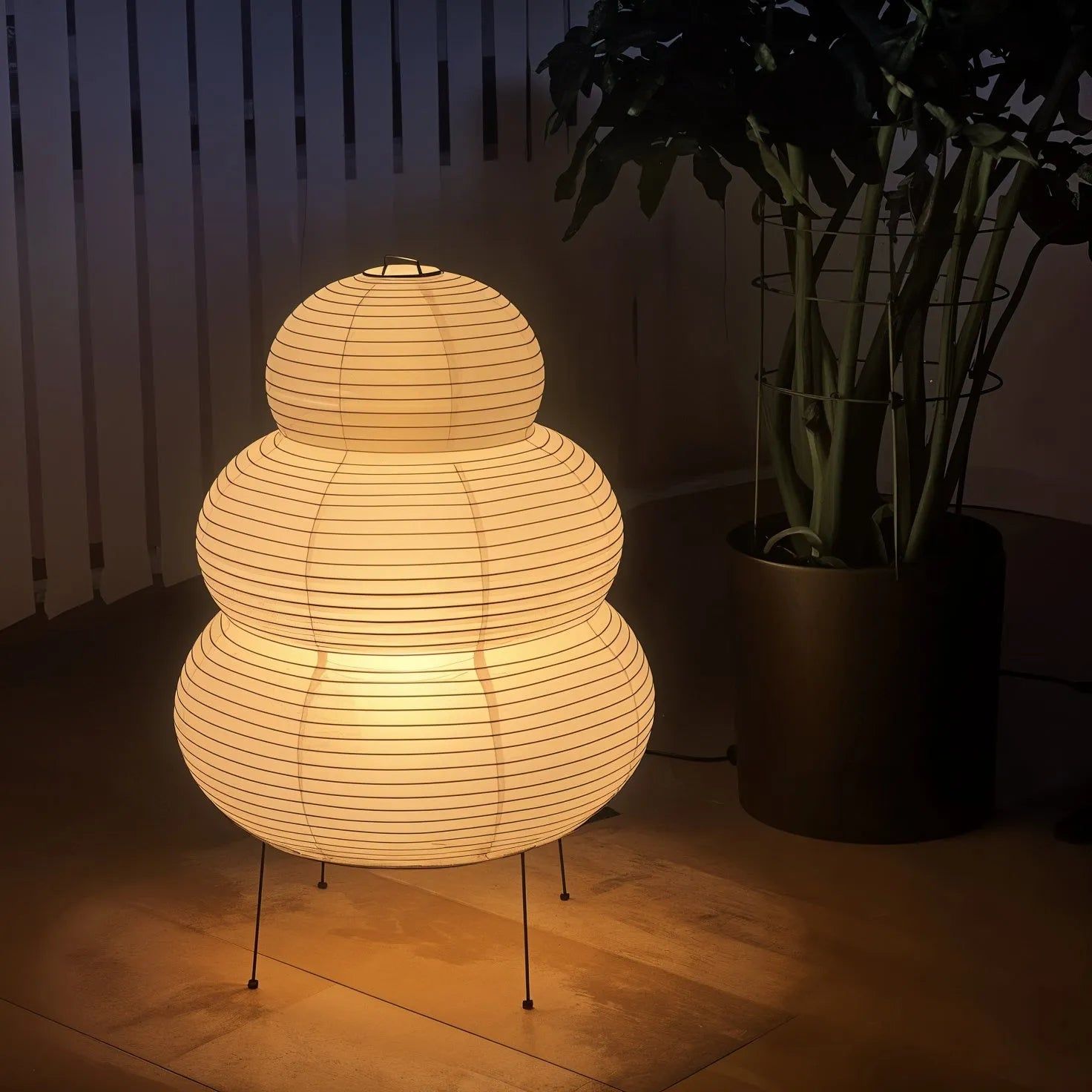 Tranquilux Paper Japanese-Inspired Table Lamp-Neutral Decor