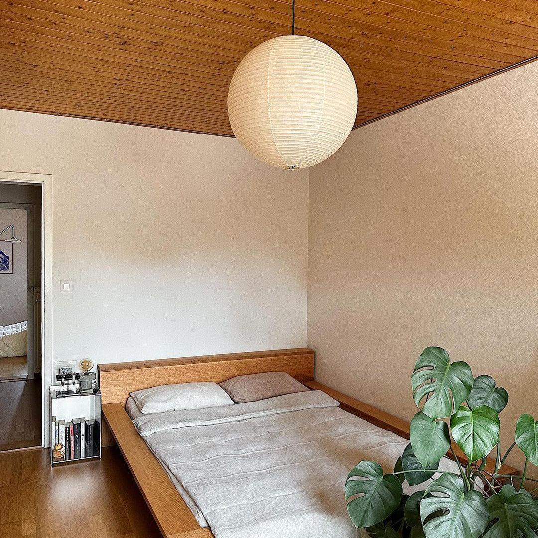 Noveno Pendant Lamp Bamboo Washi Paper Round-Neutral Decor