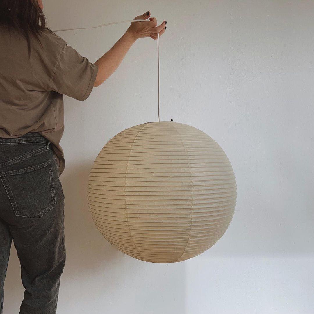 Noveno Pendant Lamp Bamboo Washi Paper Round-Neutral Decor