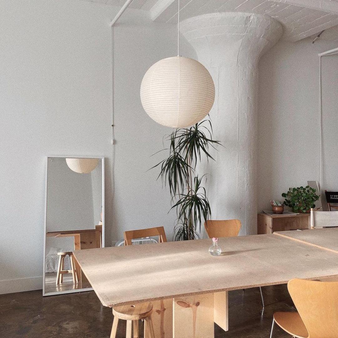 Noveno Pendant Lamp Bamboo Washi Paper Round-Neutral Decor