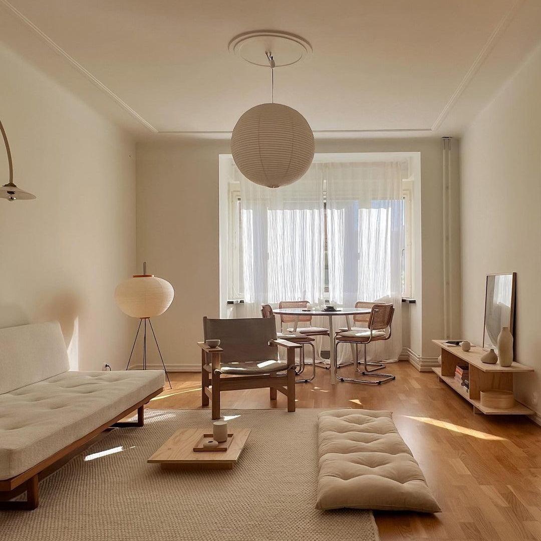 Noveno Pendant Lamp Bamboo Washi Paper Round-Neutral Decor