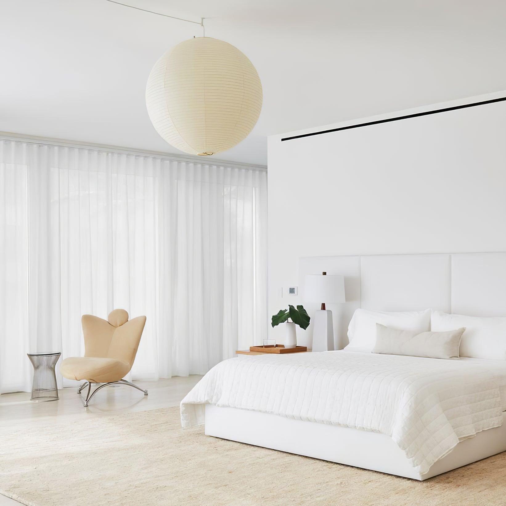 Noveno Pendant Lamp Bamboo Washi Paper Round-Neutral Decor