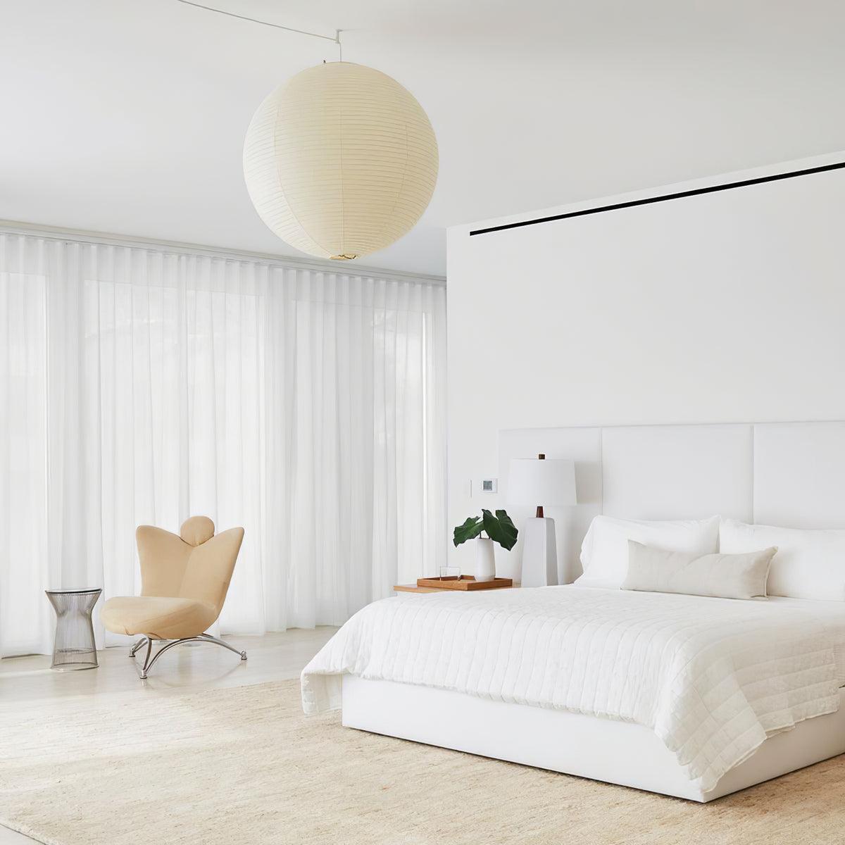 Noveno Pendant Lamp Bamboo Washi Paper Round-Neutral Decor