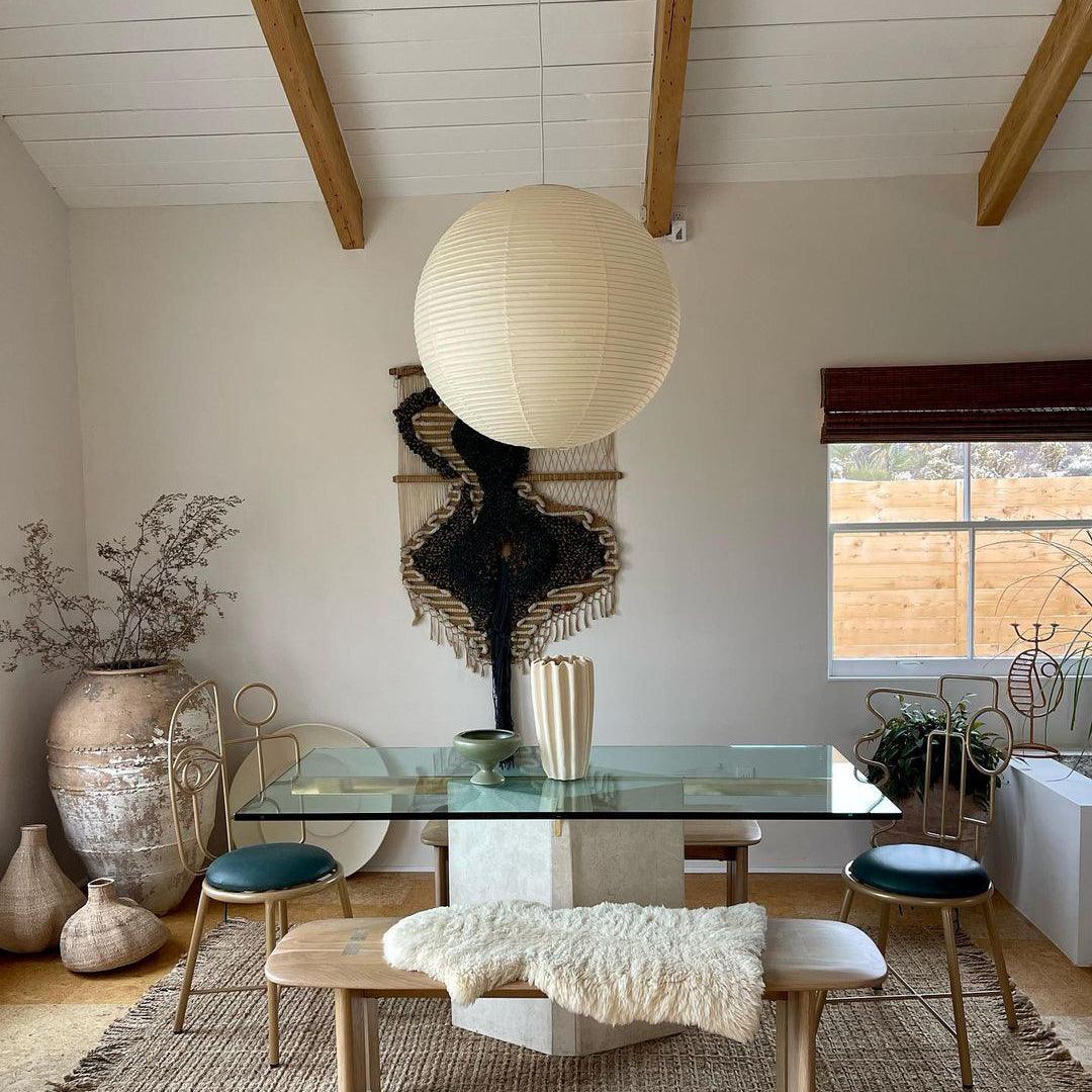 Noveno Pendant Lamp Bamboo Washi Paper Round-Neutral Decor