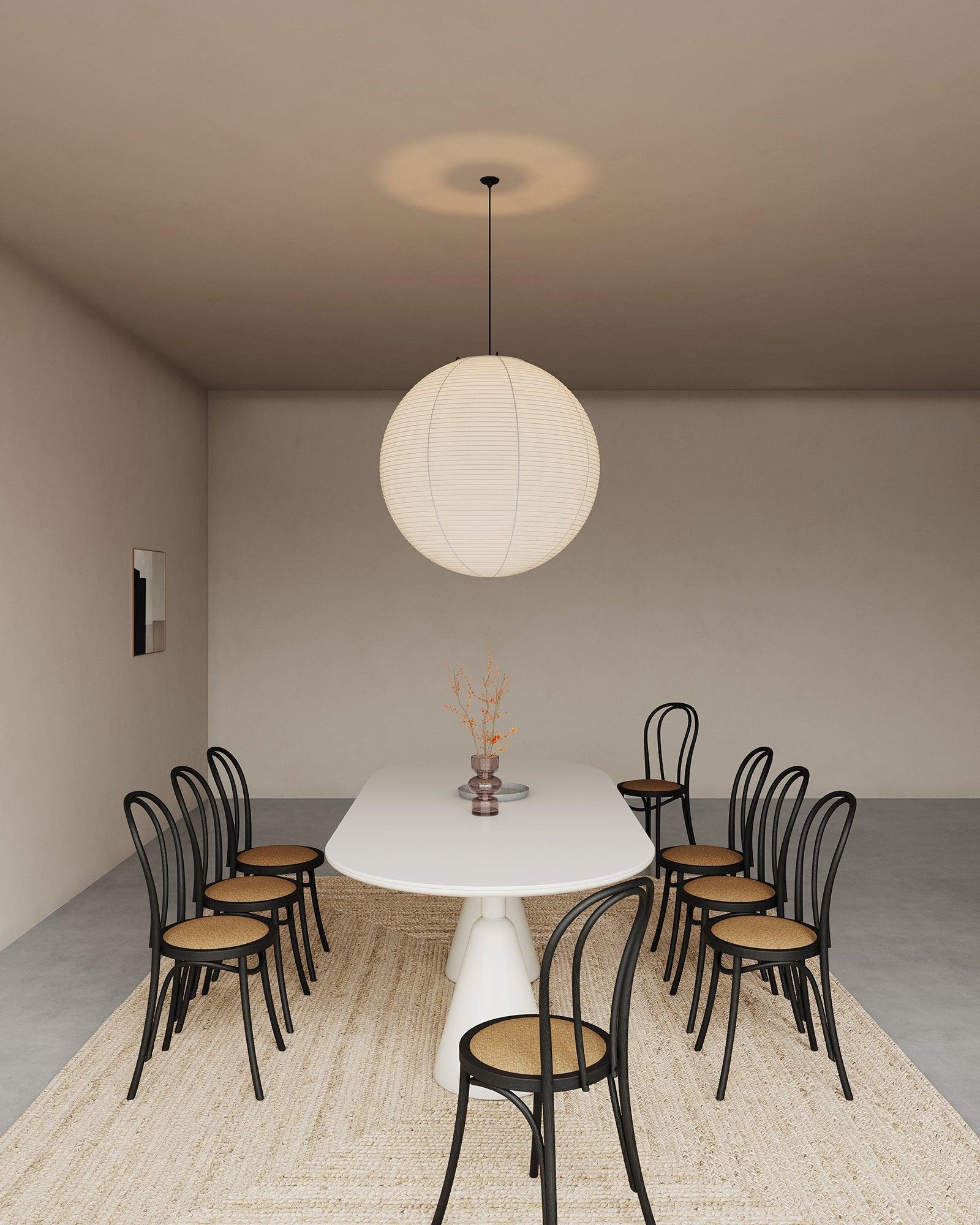 Noveno Pendant Lamp Bamboo Washi Paper Round-Neutral Decor