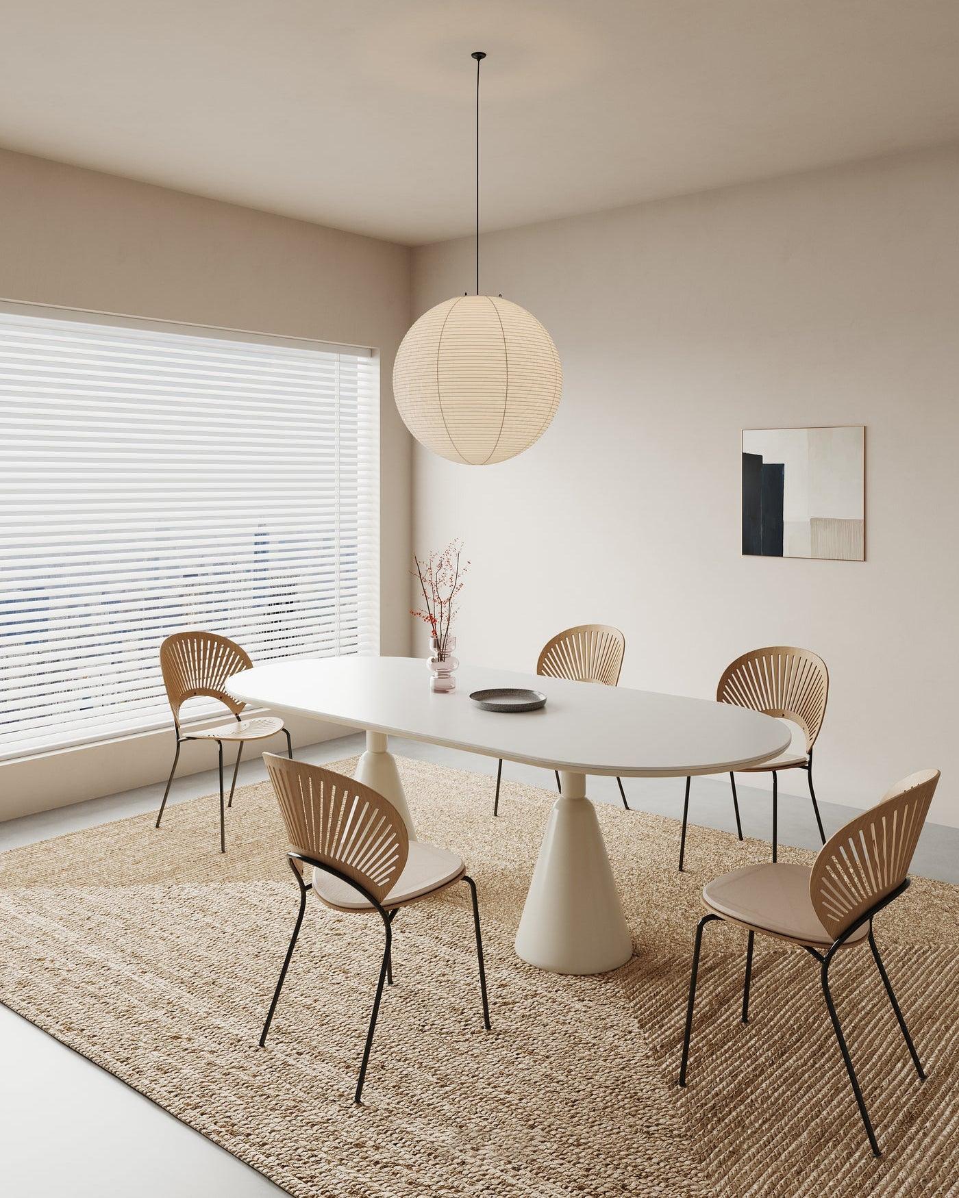 Noveno Pendant Lamp Bamboo Washi Paper Round-Neutral Decor
