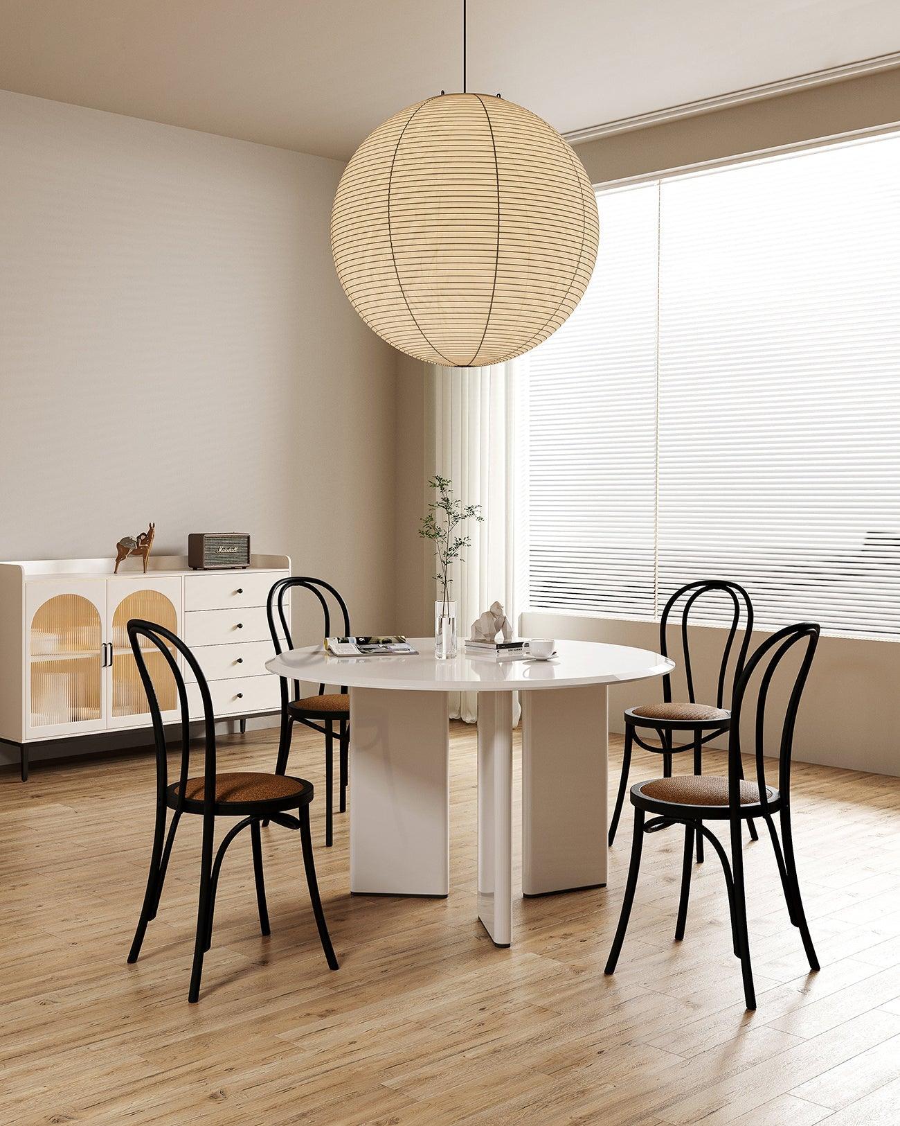 Noveno Pendant Lamp Bamboo Washi Paper Round-Neutral Decor