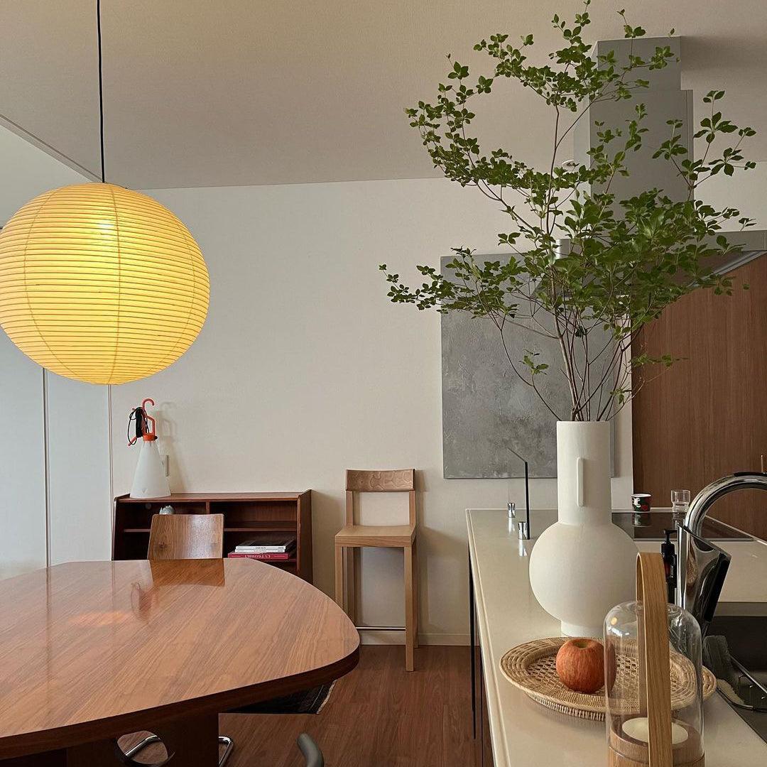 Noveno Pendant Lamp Bamboo Washi Paper Round-Neutral Decor