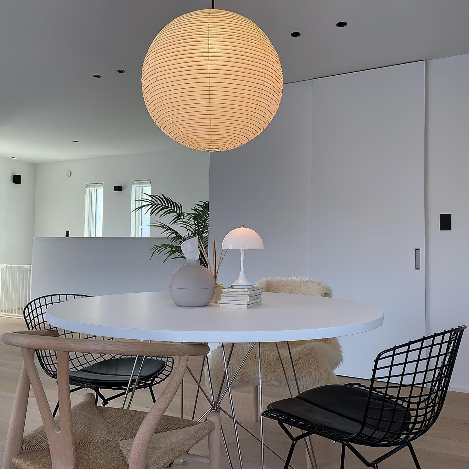 Noveno Pendant Lamp Bamboo Washi Paper Round-Neutral Decor