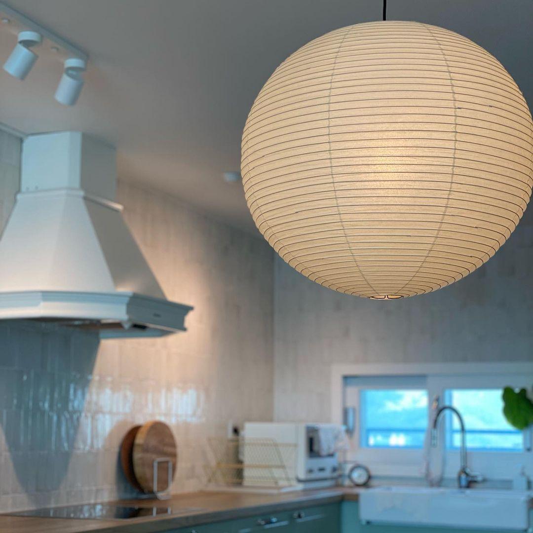 Noveno Pendant Lamp Bamboo Washi Paper Round-Neutral Decor