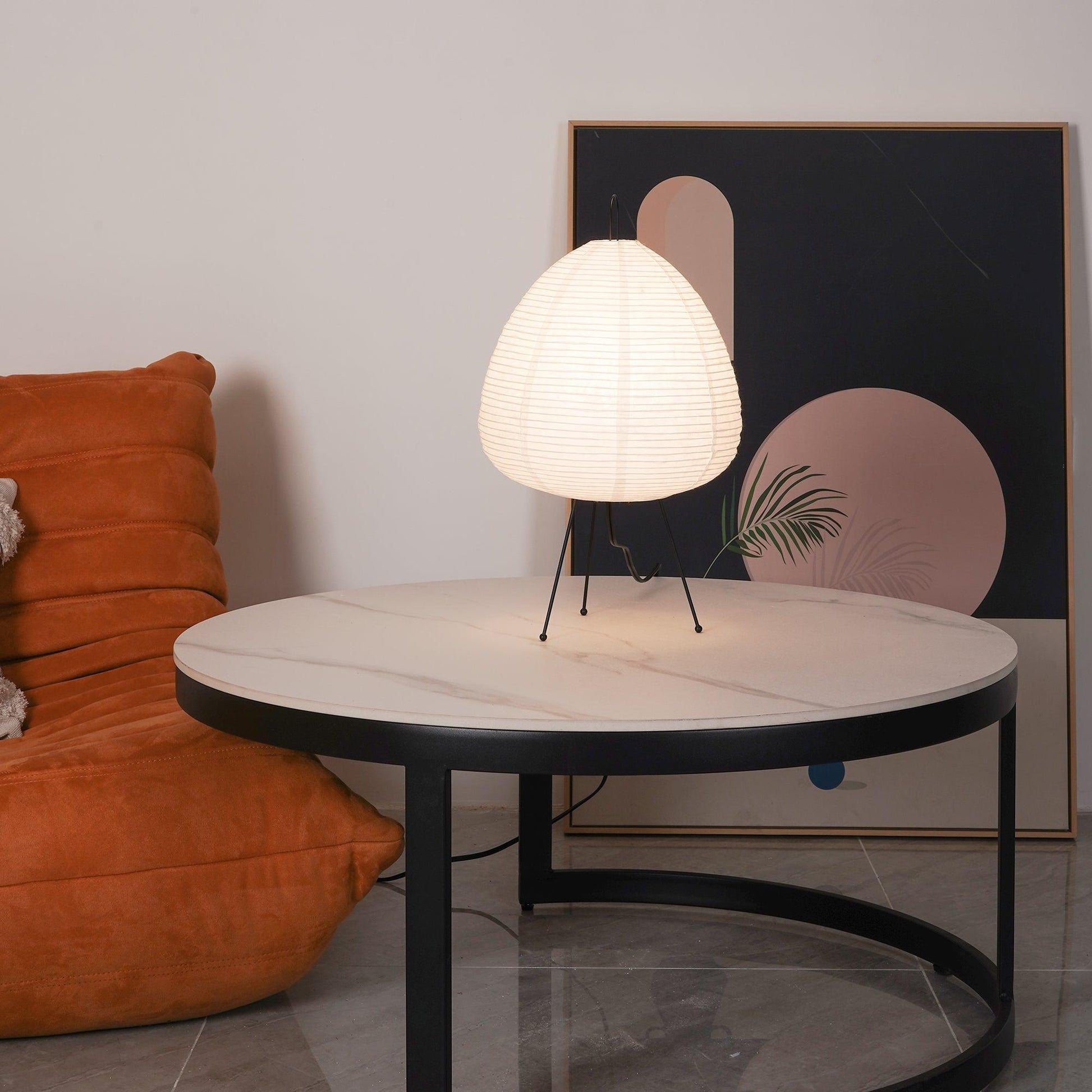 Tranquilux Paper Japanese-Inspired Table Lamp-Neutral Decor