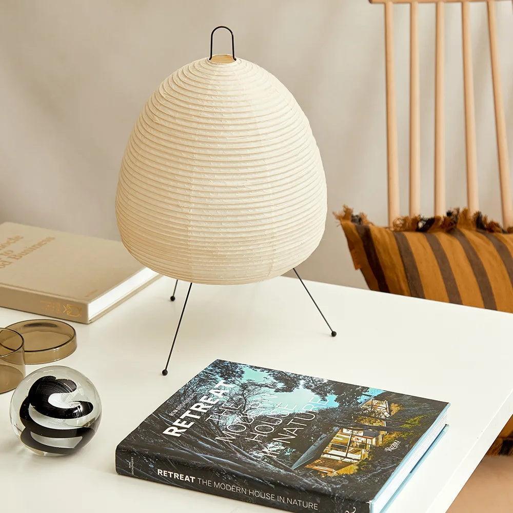 Tranquilux Paper Japanese-Inspired Table Lamp-Neutral Decor
