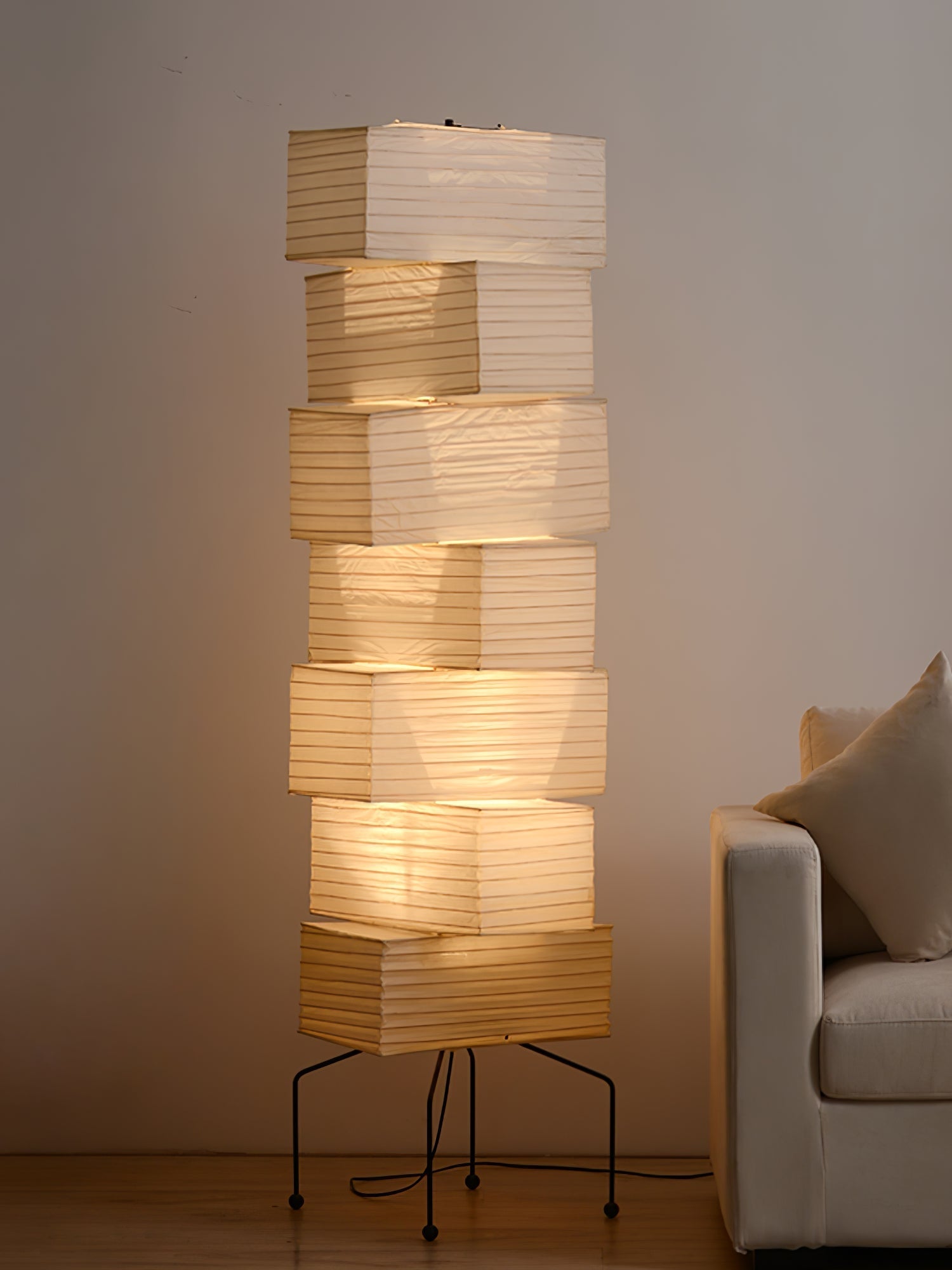 Avara Paper Floor Lamp-Neutral Decor