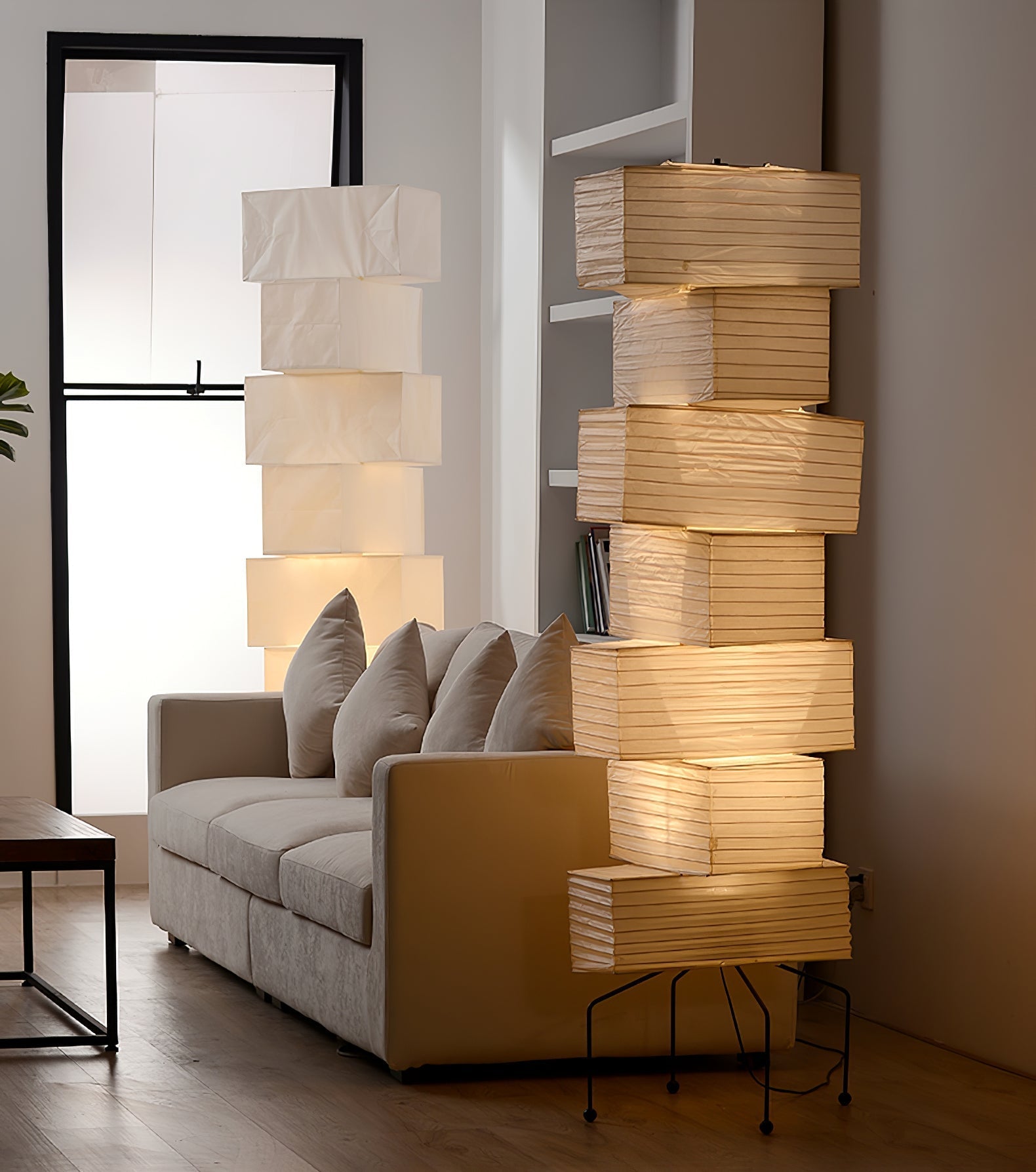 Avara Paper Floor Lamp-Neutral Decor