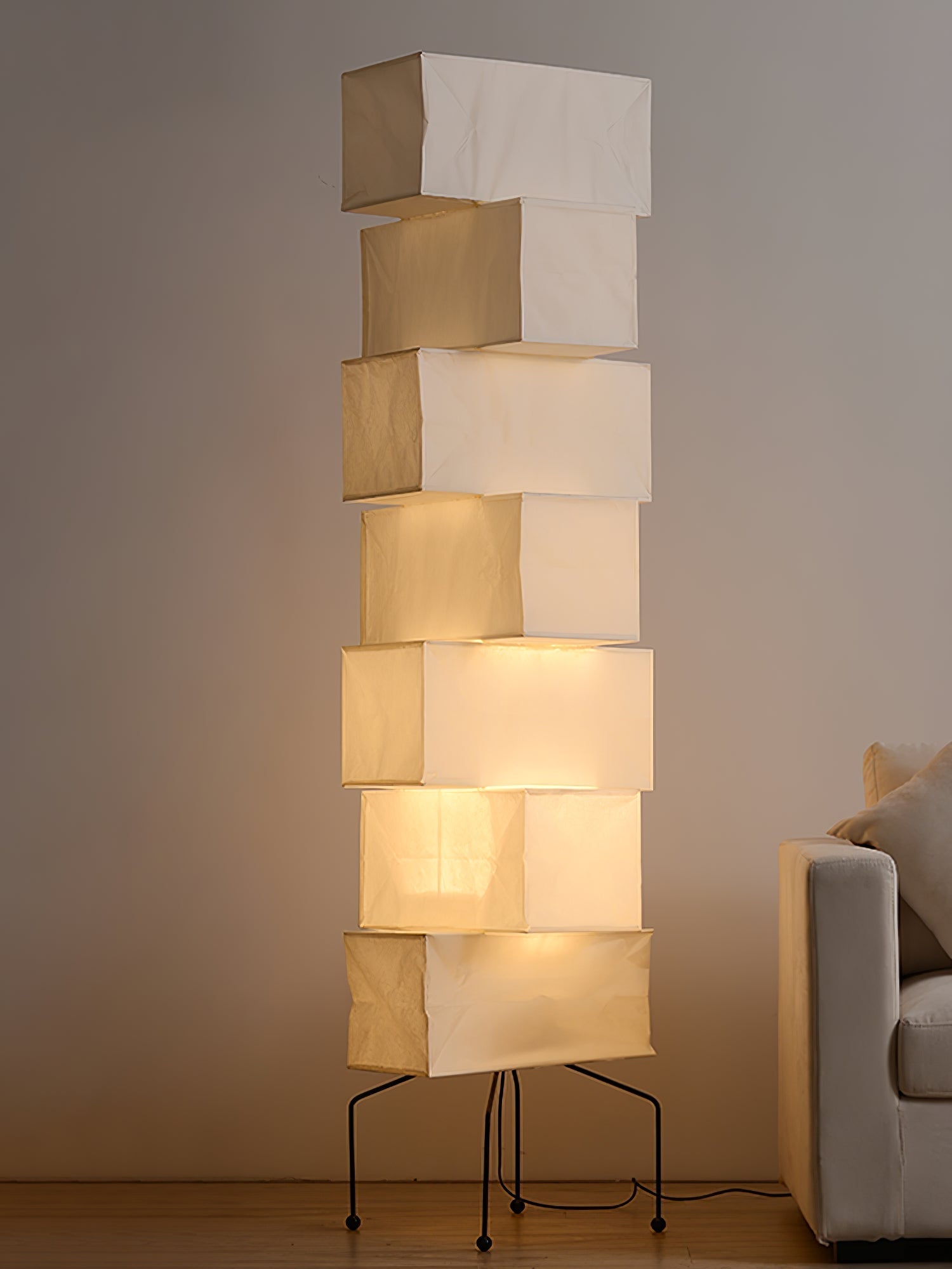 Avara Paper Floor Lamp-Neutral Decor