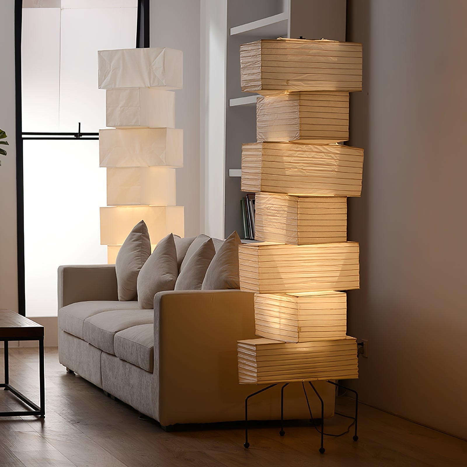 Avara Paper Floor Lamp-Neutral Decor