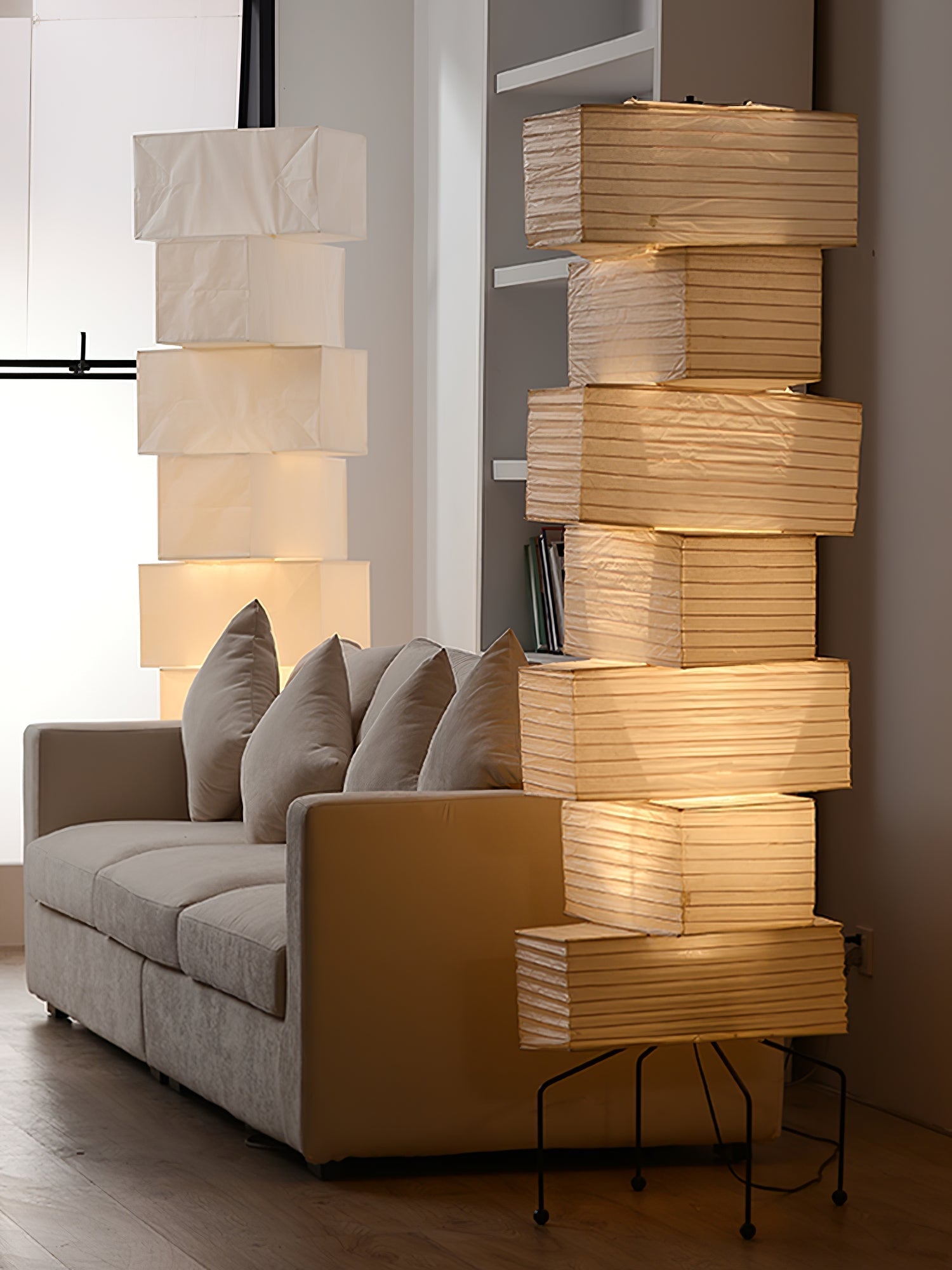 Avara Paper Floor Lamp-Neutral Decor