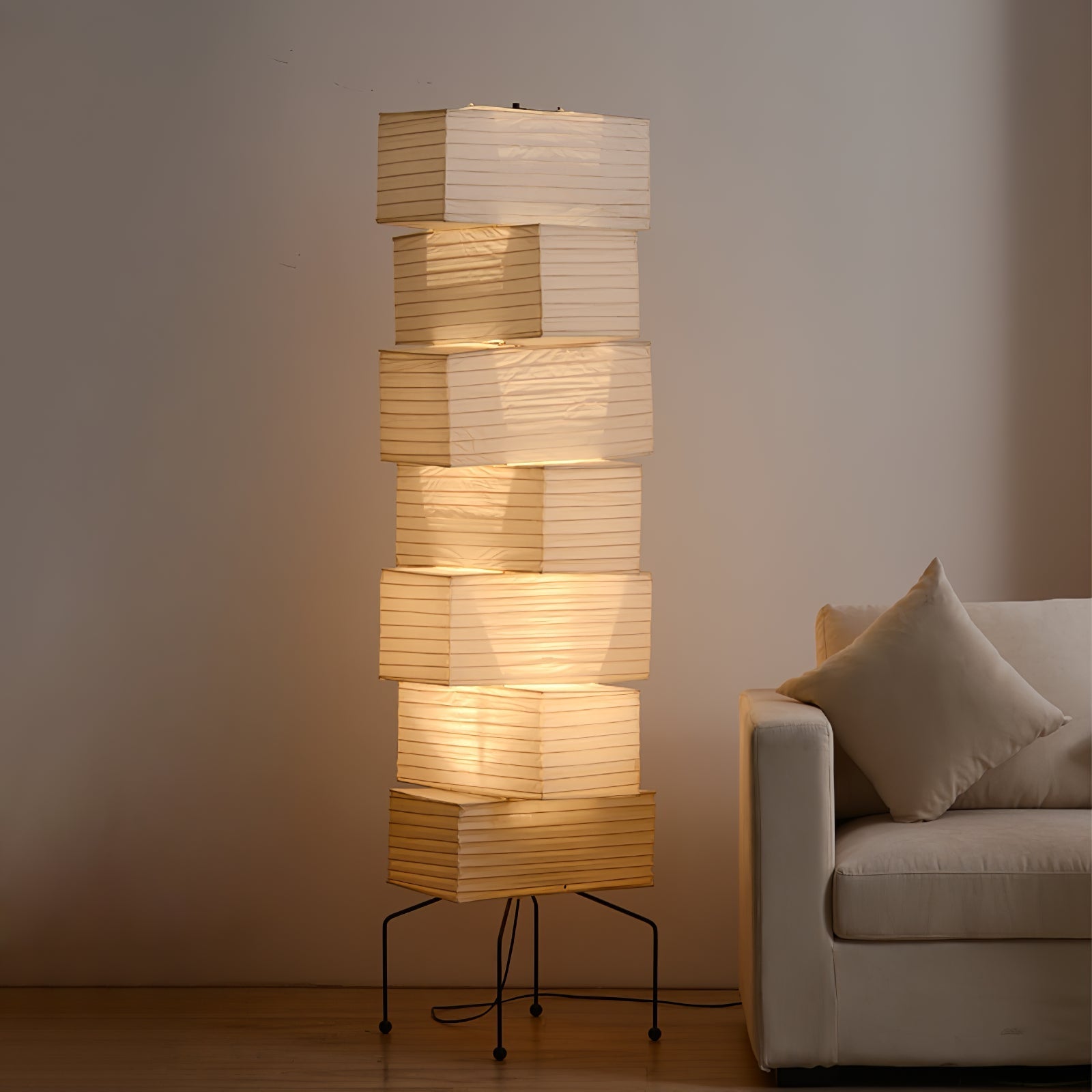 Avara Paper Floor Lamp-Neutral Decor